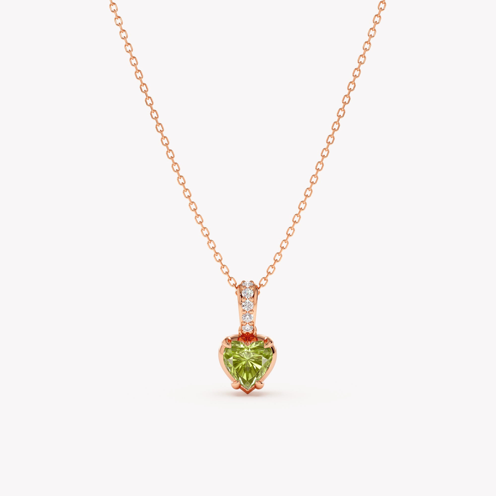 Peridot Heart Glow Necklace