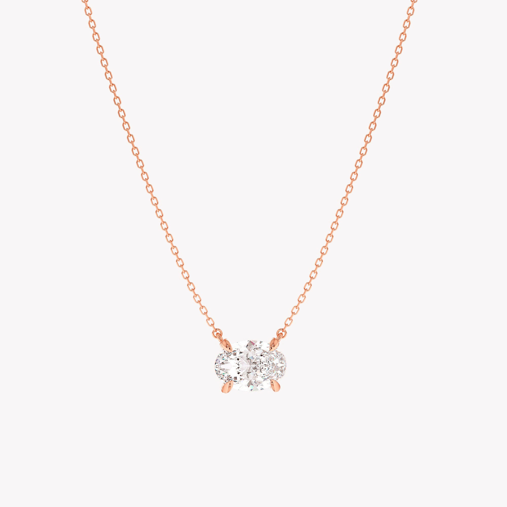 Oval Lab Diamond Solitaire Necklace