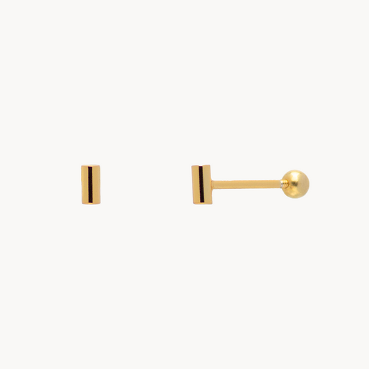 Minimalist Simple Bar Piercing: Sterling Silver 925 Gold Plated 18kt - Jewel Edition