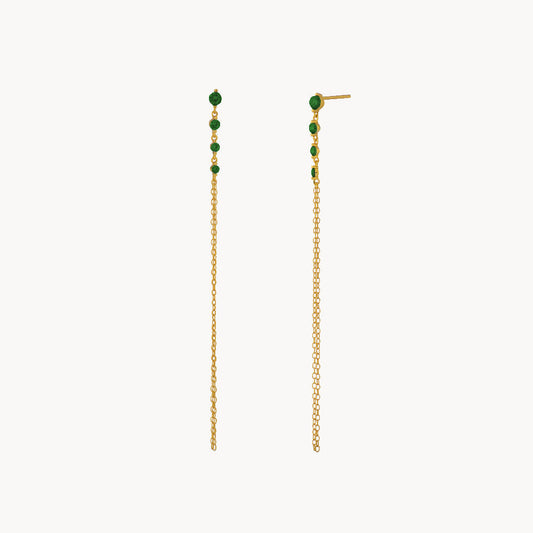 Sym Gold-Plated Sterling Silver Chain Earrings - Jewel Edition