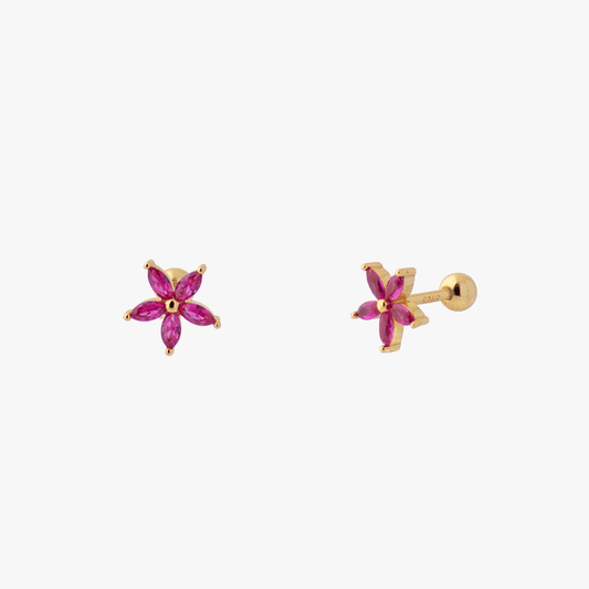 Fleur 18K Gold-Plated Sterling Silver Piercing - Jewel Edition