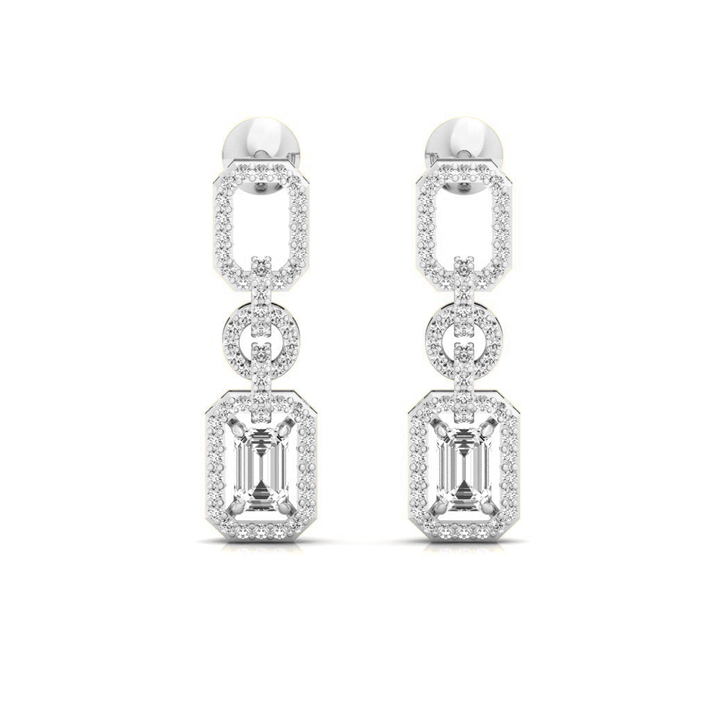  2.00 CTW Diamond Hanging Earrings - Elevate Your Look with Timeless Glamour