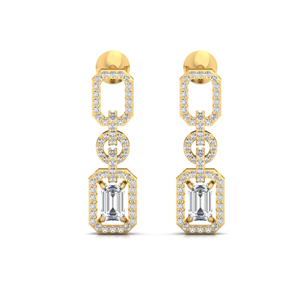  2.00 CTW Diamond Hanging Earrings - Elevate Your Look with Timeless Glamour