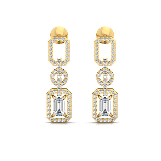  2.00 CTW Diamond Hanging Earrings - Elevate Your Look with Timeless Glamour