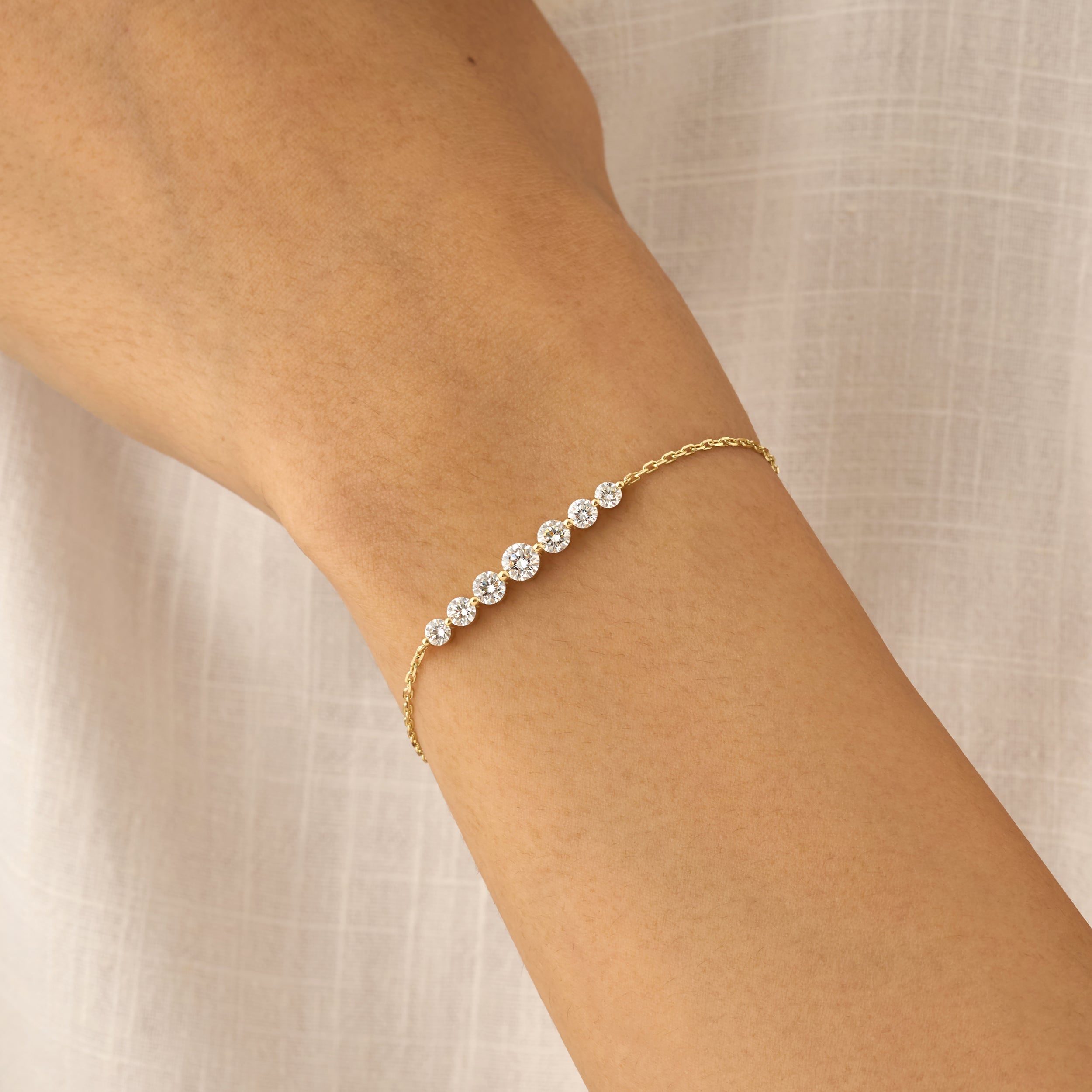 Graduated Stone Station Bracelet