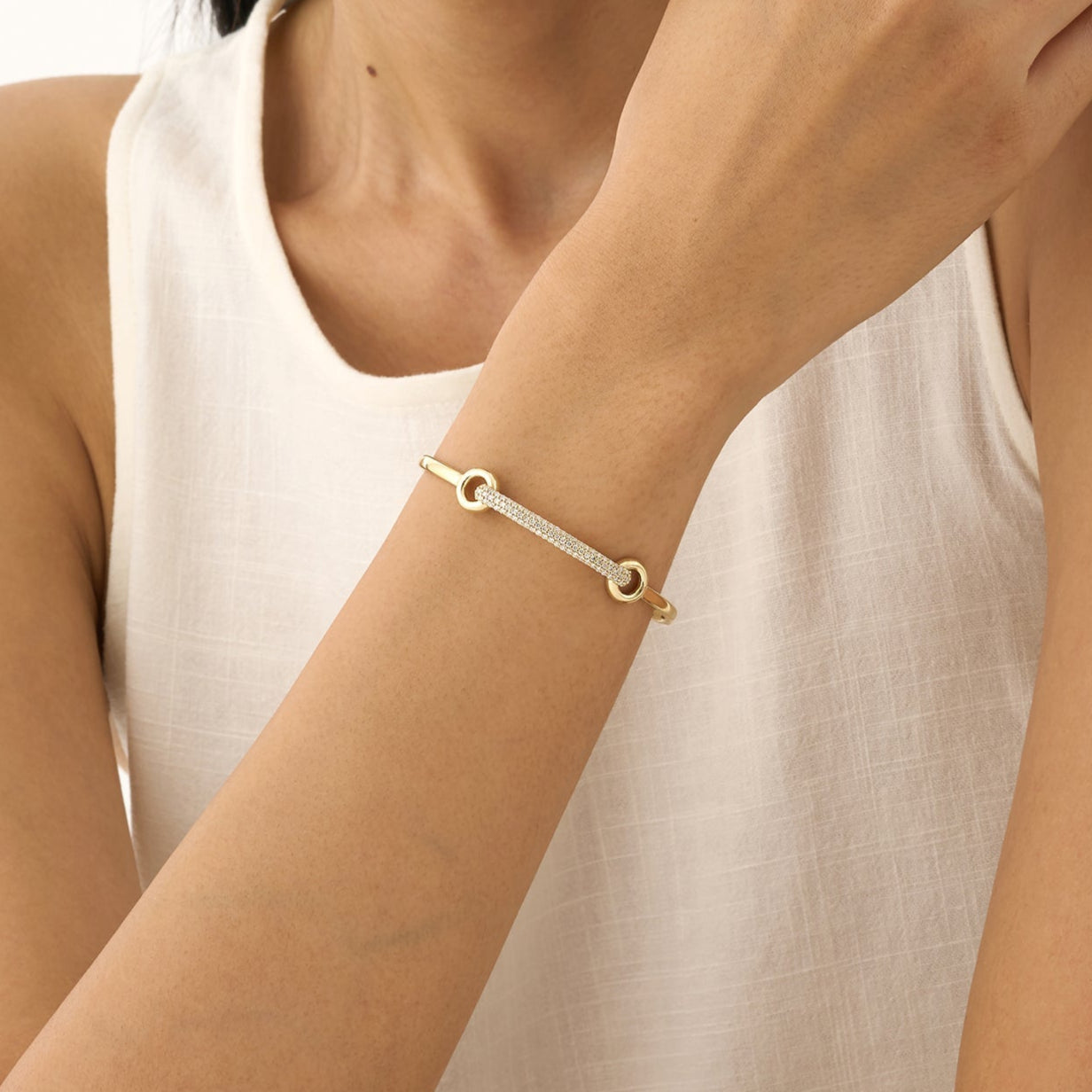 Interlocking Circle and Bar Bangle