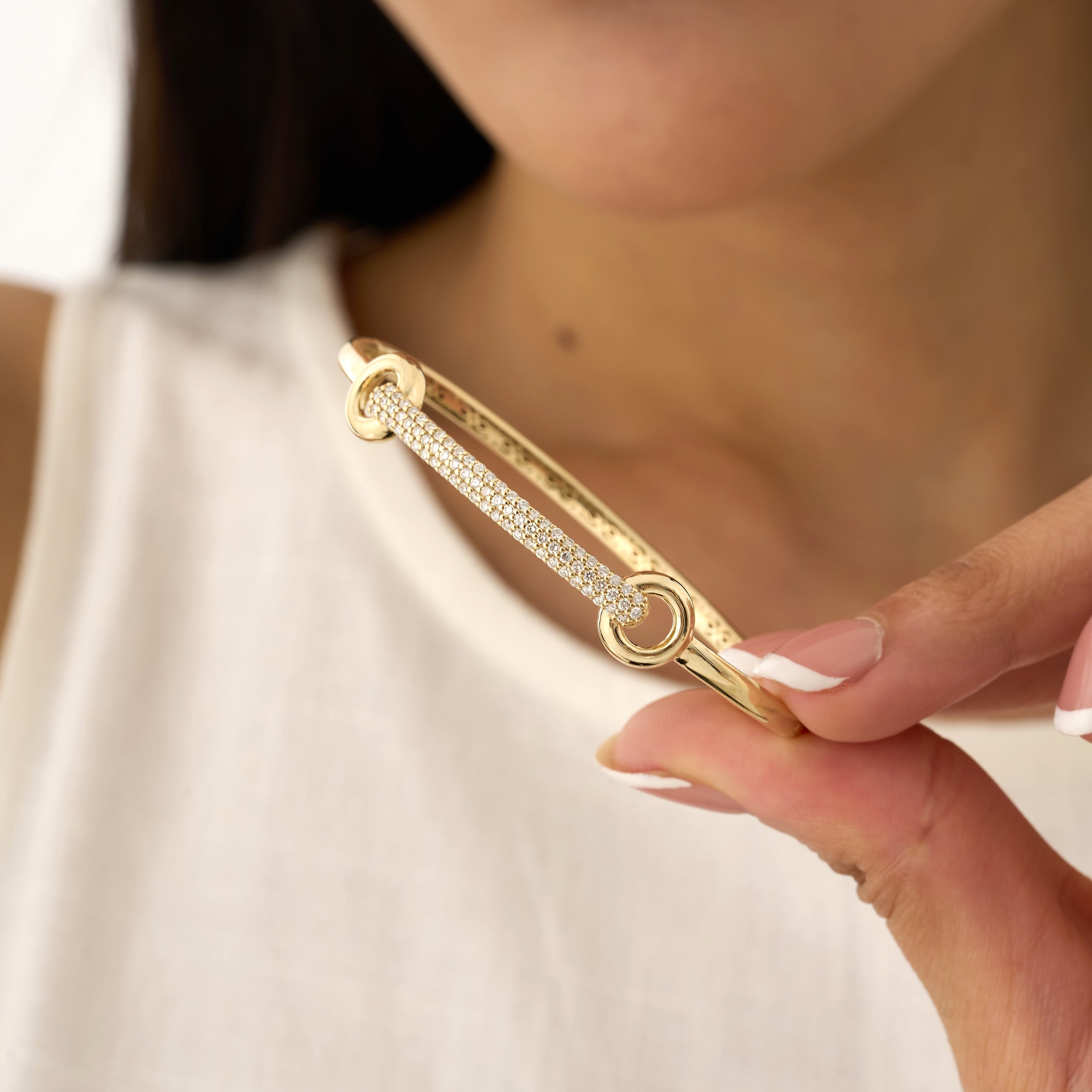 Interlocking Circle and Bar Bangle