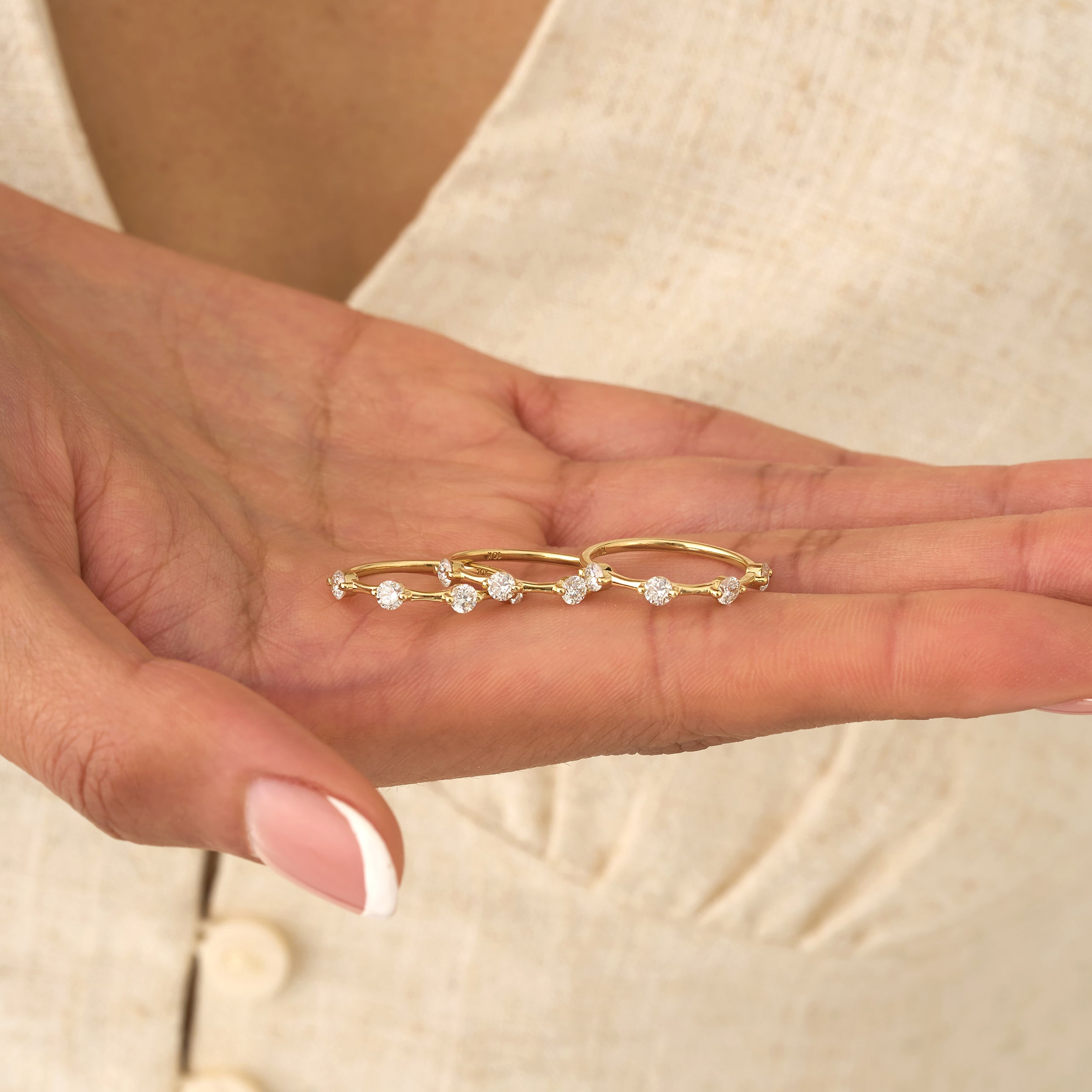 Trinity Diamond Station Ring Set