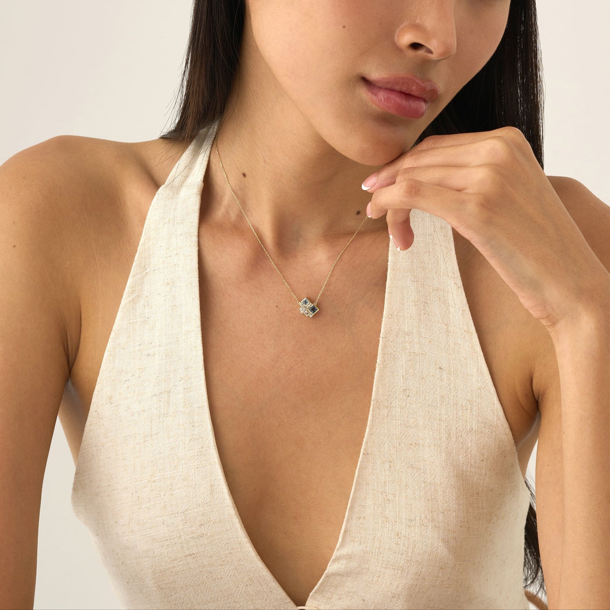 Blue Topaz Bloom Necklace