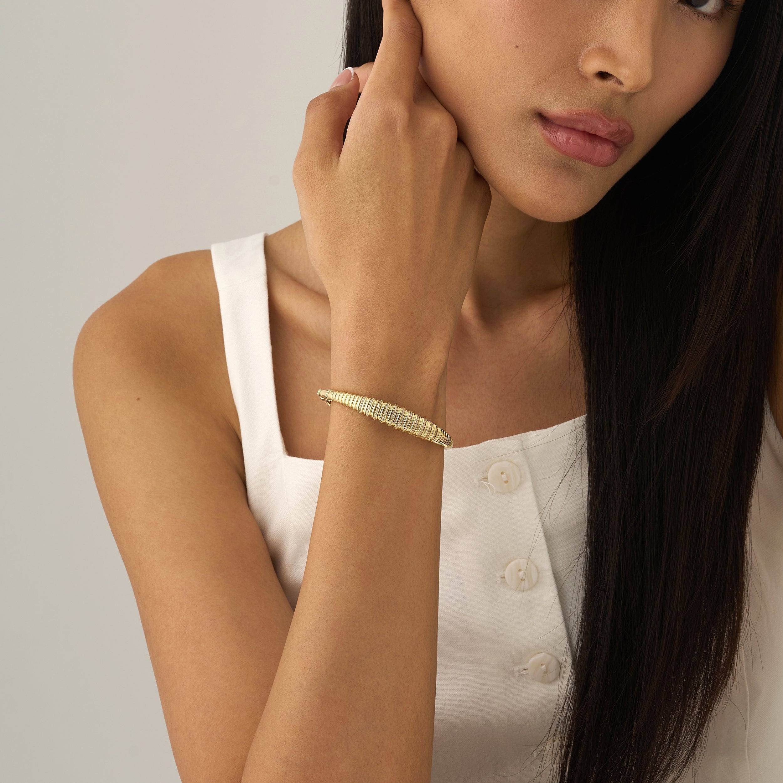 Lunar Glow Diamond Bangle