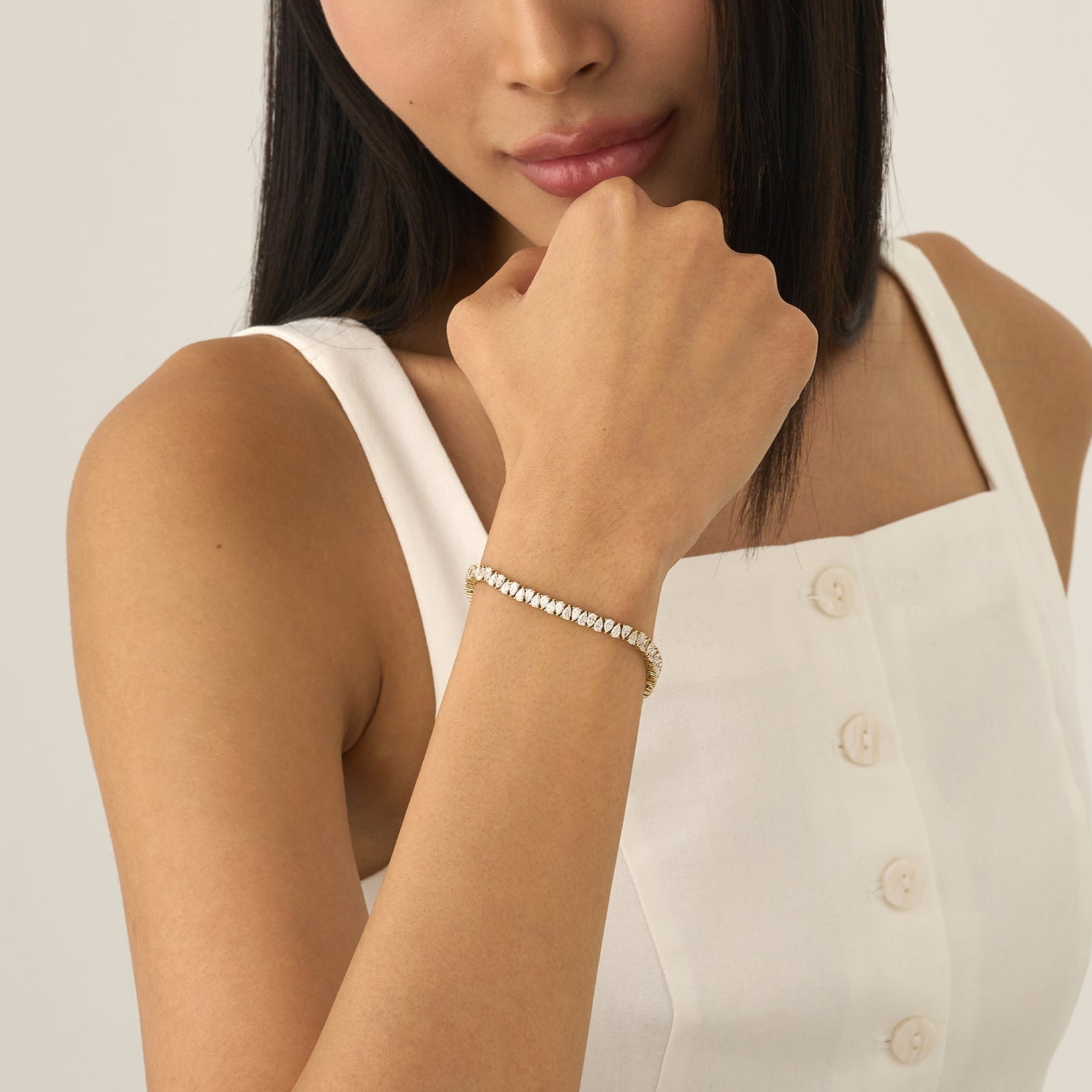 Glistening Pear Tennis Bracelet