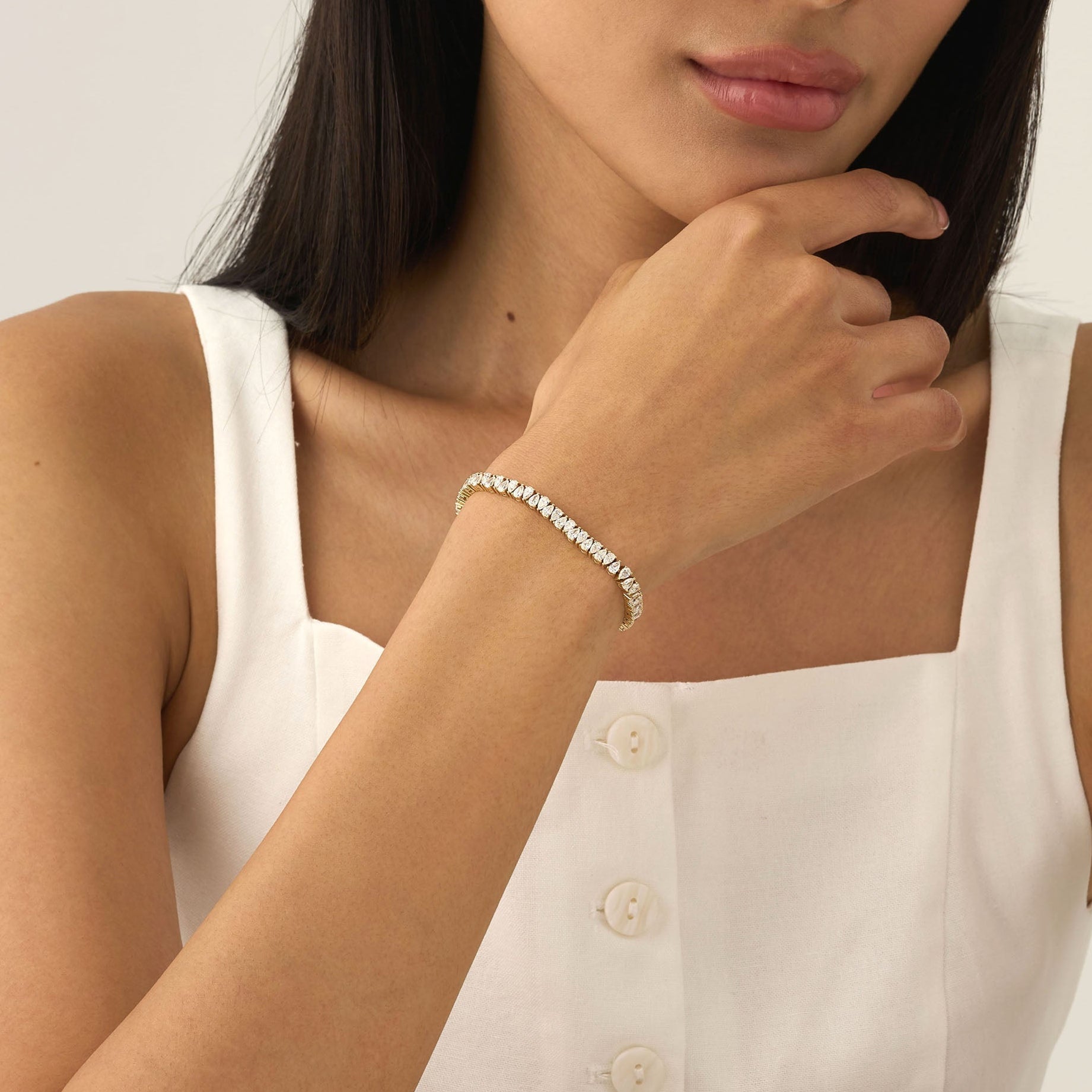 Glistening Pear Tennis Bracelet