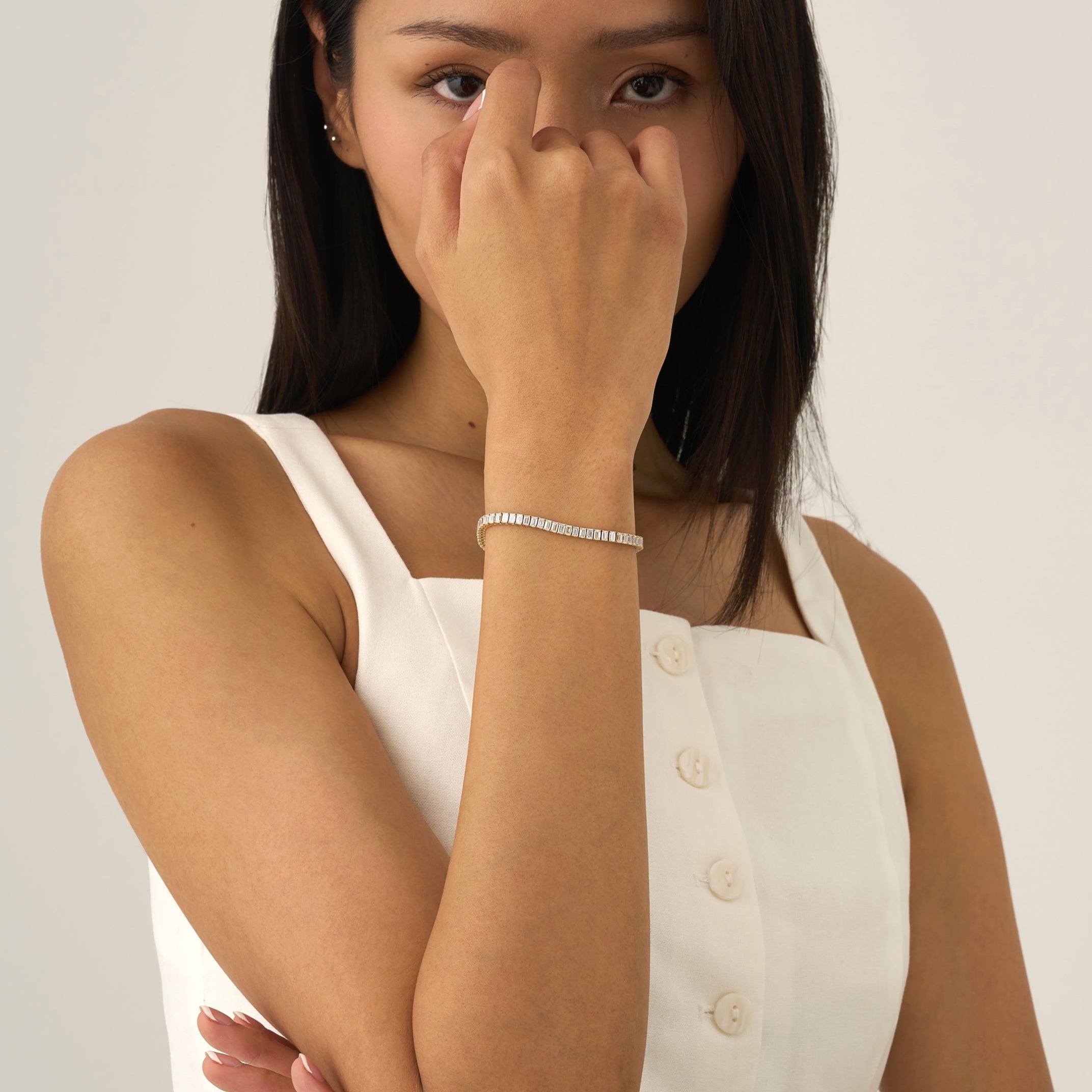 Refined Baguette Sparkle Tennis Bracelet