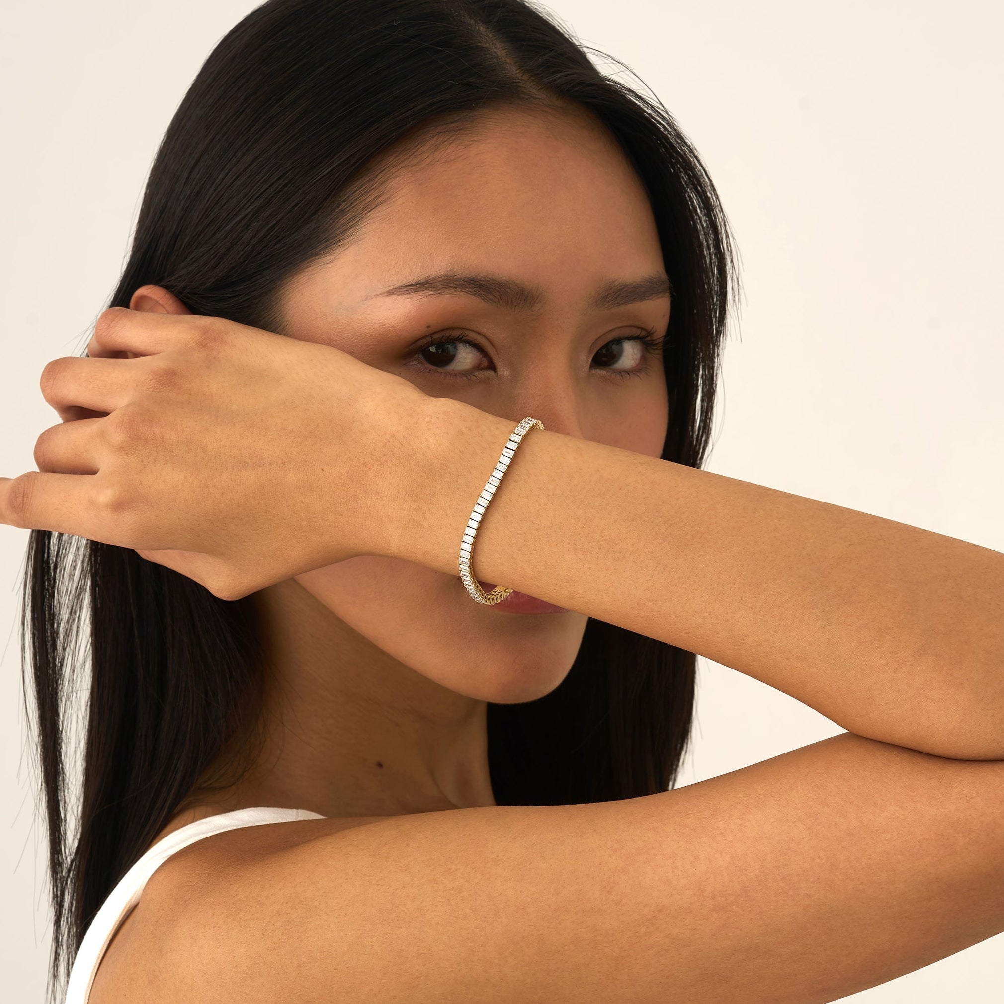 Refined Baguette Sparkle Tennis Bracelet