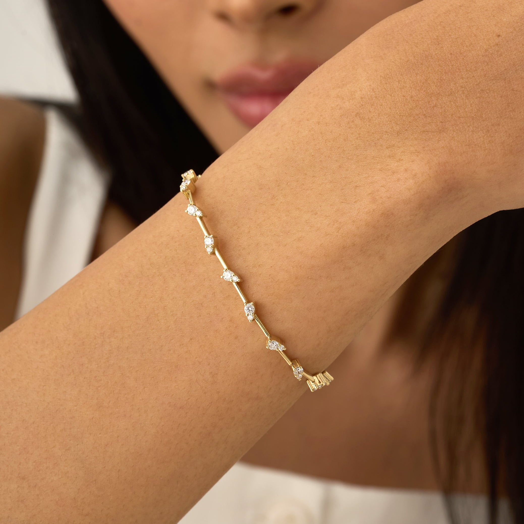 Silver Zigzag Diamond Bracelet