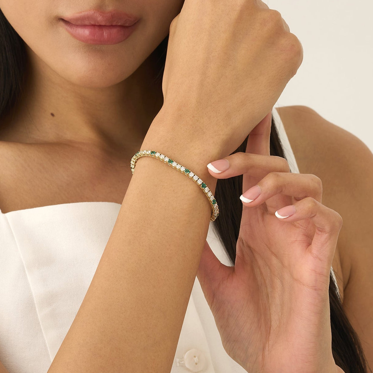 Green Glam Tennis Bracelet
