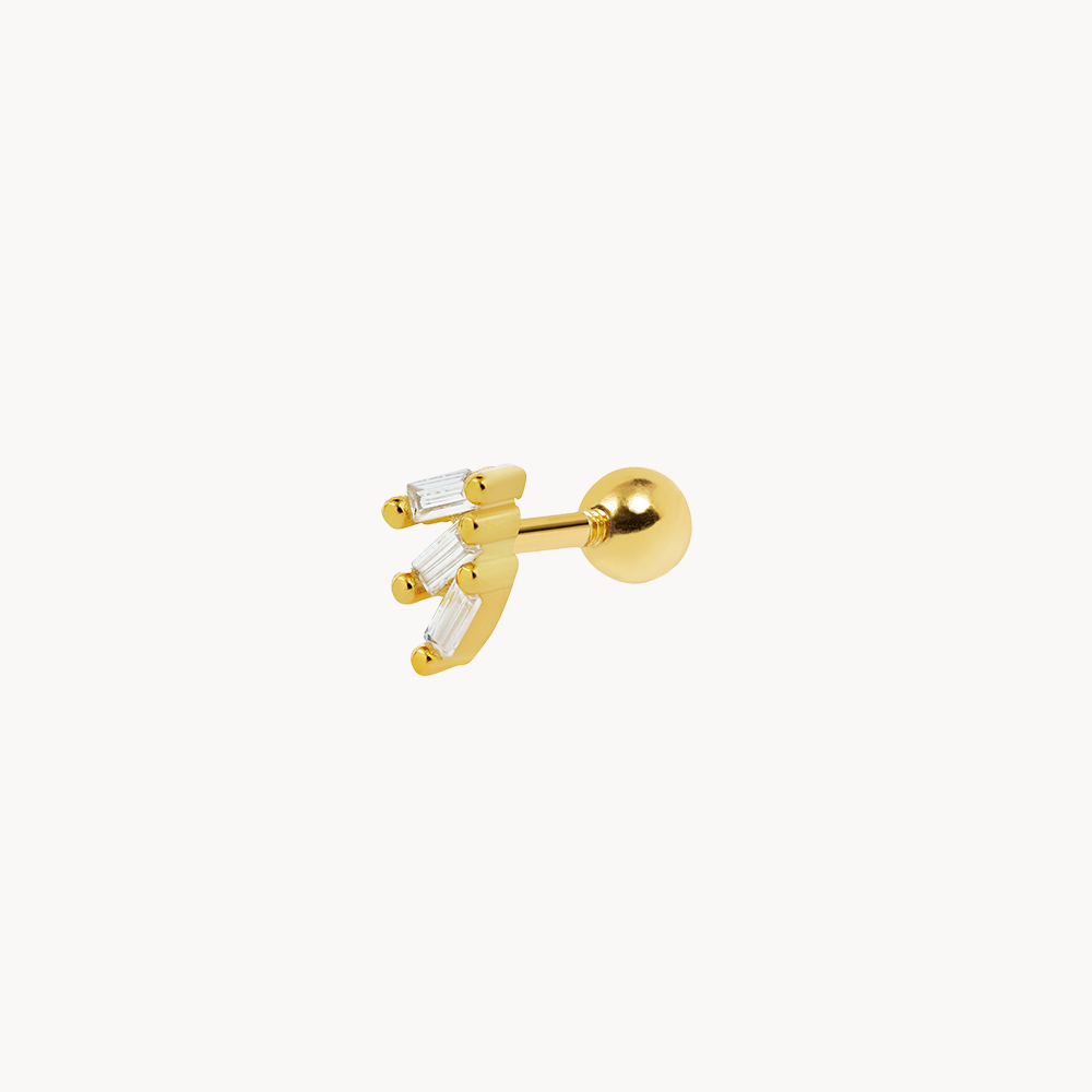 Tritte Piercing: Sterling Silver 925, 18 Karat Gold Plated - Jewel Edition