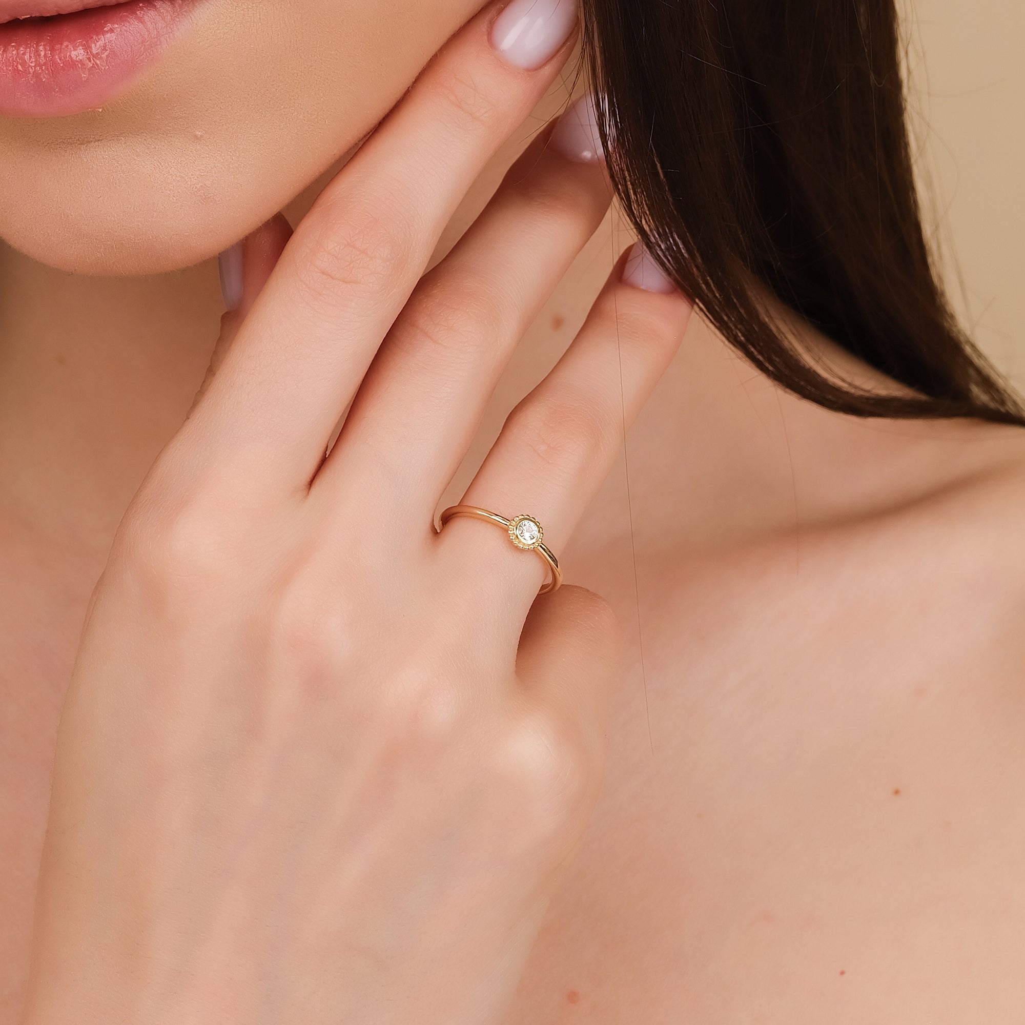 Aquamarine Deco Era Ring