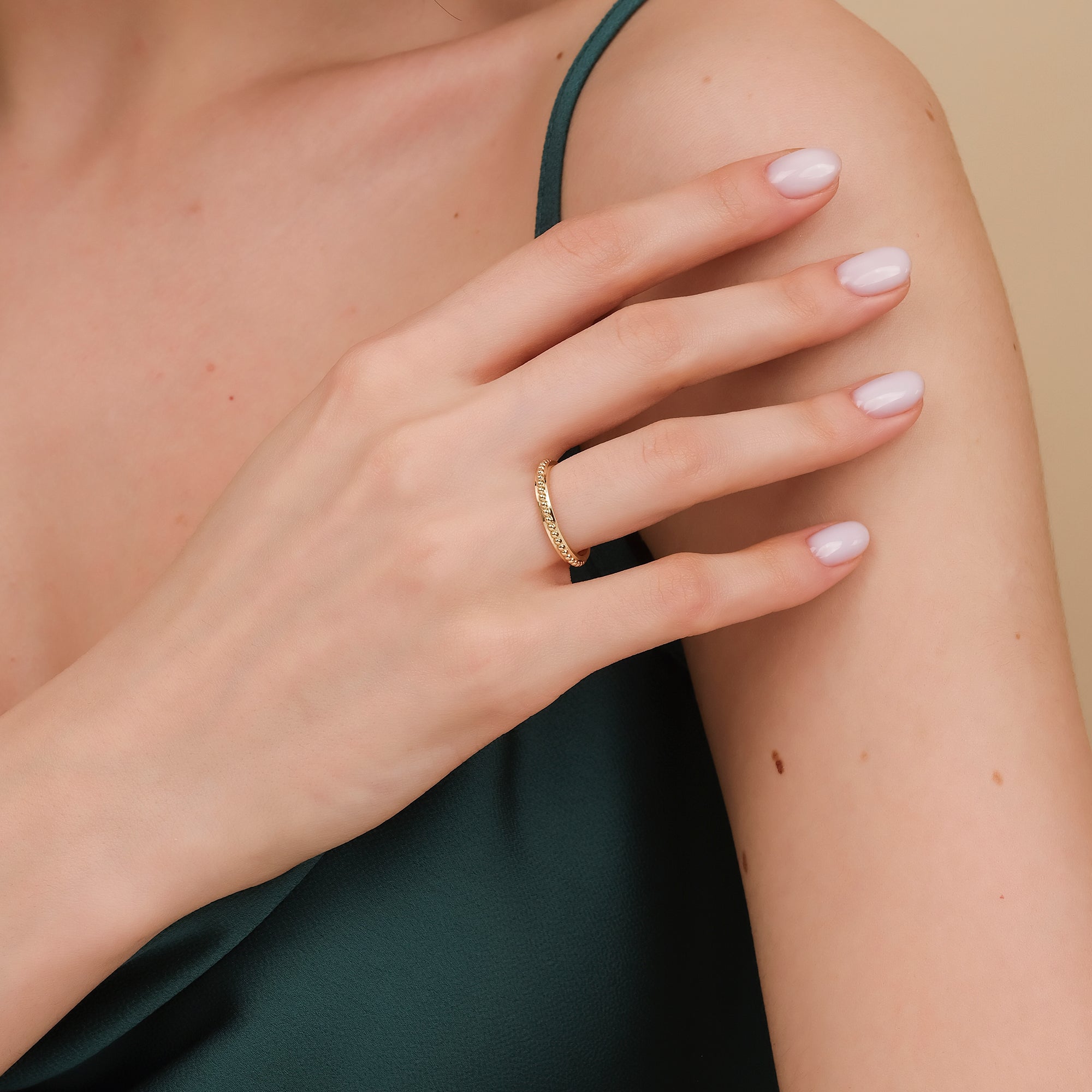 Textured Bead Eternity Band