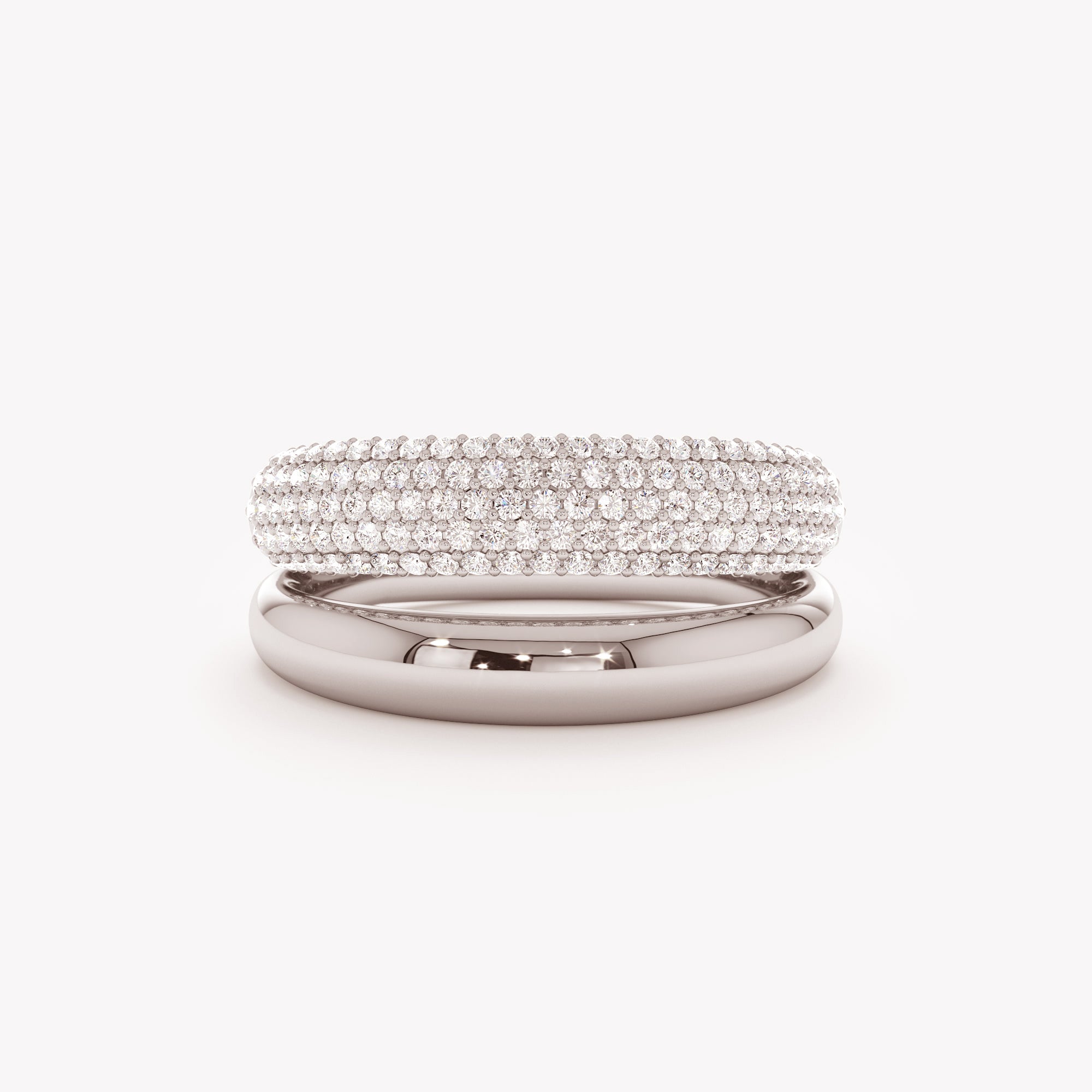 Bold Double Band Sparkle Ring