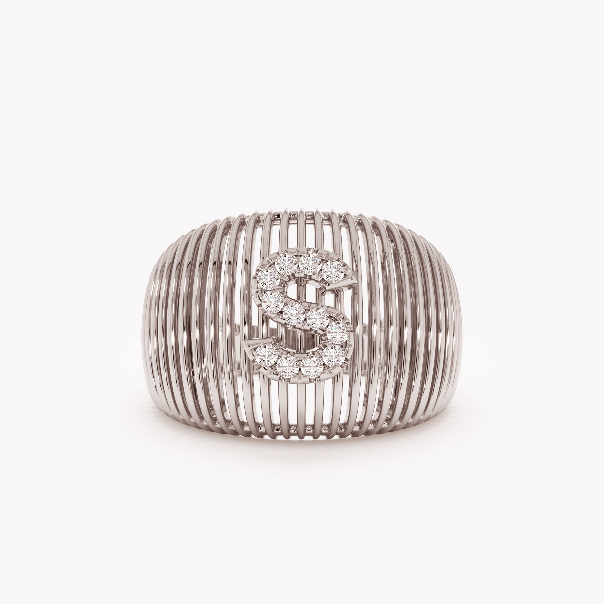 Sparkling Dome Initial Ring