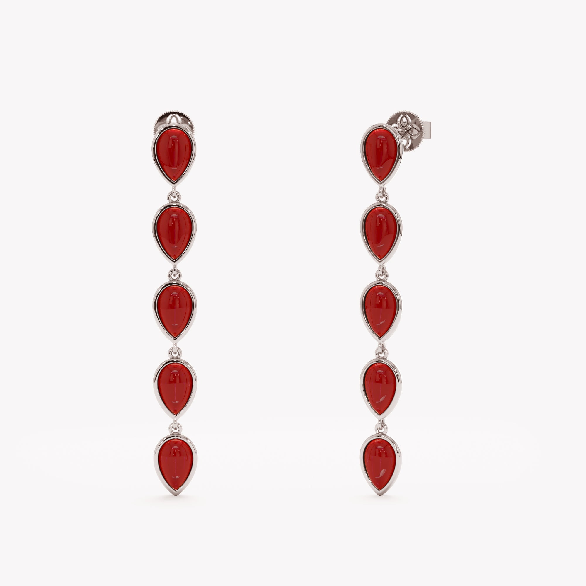 Fiery Coral Drop Earrings