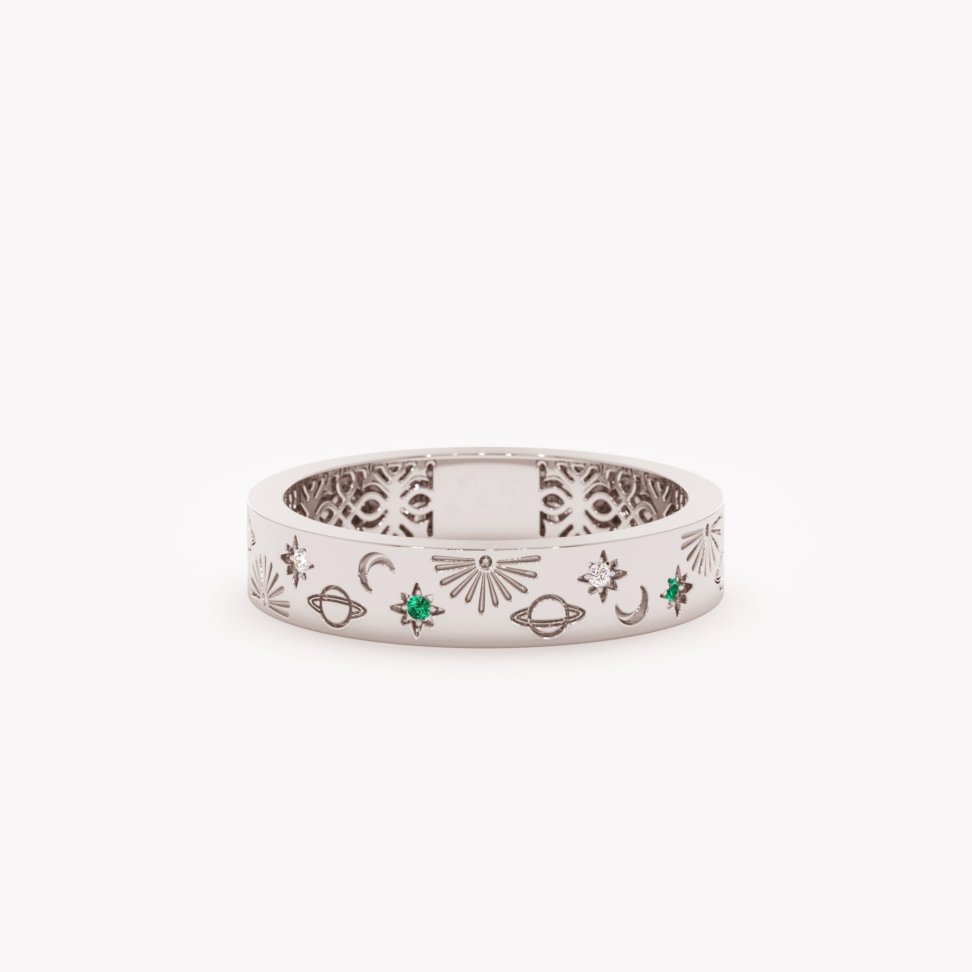 Starry Sky Emerald Diamond Ring
