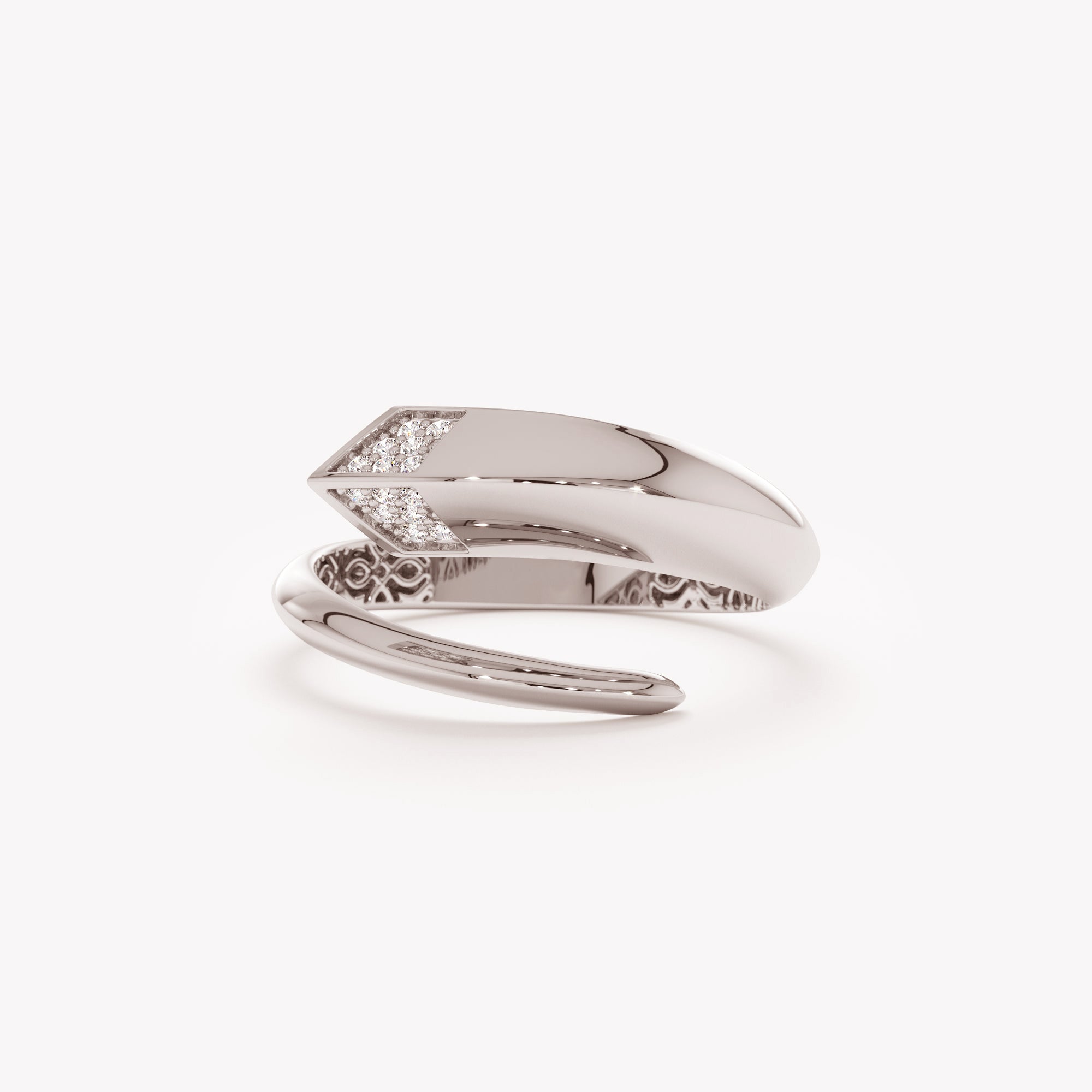 Diamond Spiral Snake Ring