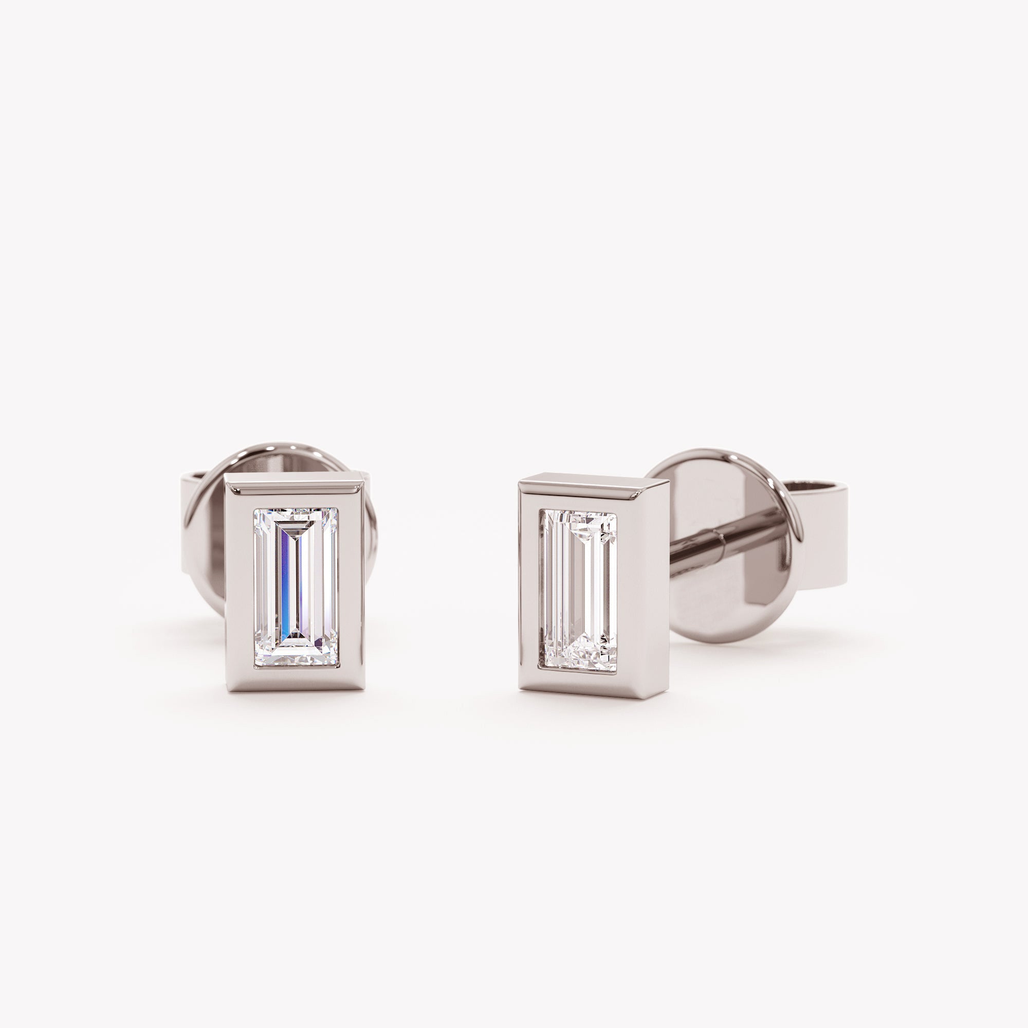 Minimalist Baguette Diamond Studs