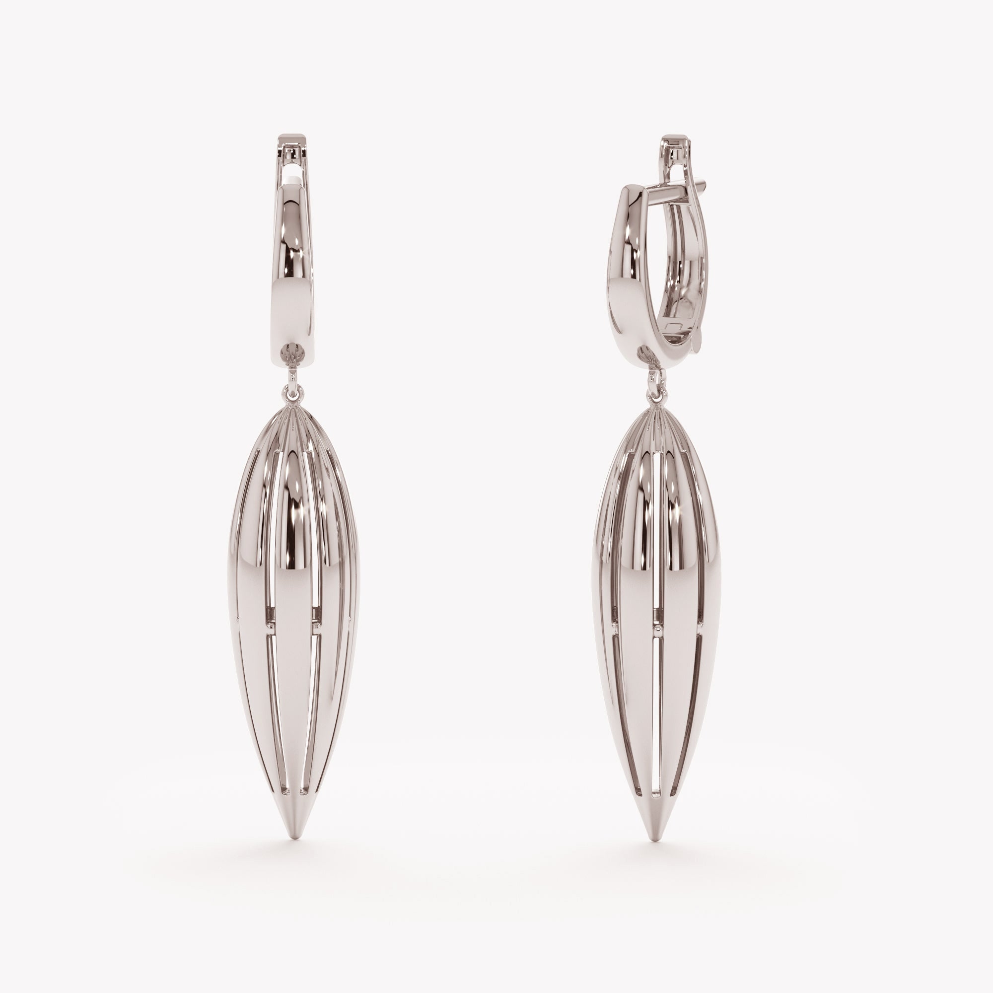 Fluted Spike Dangle Earrings