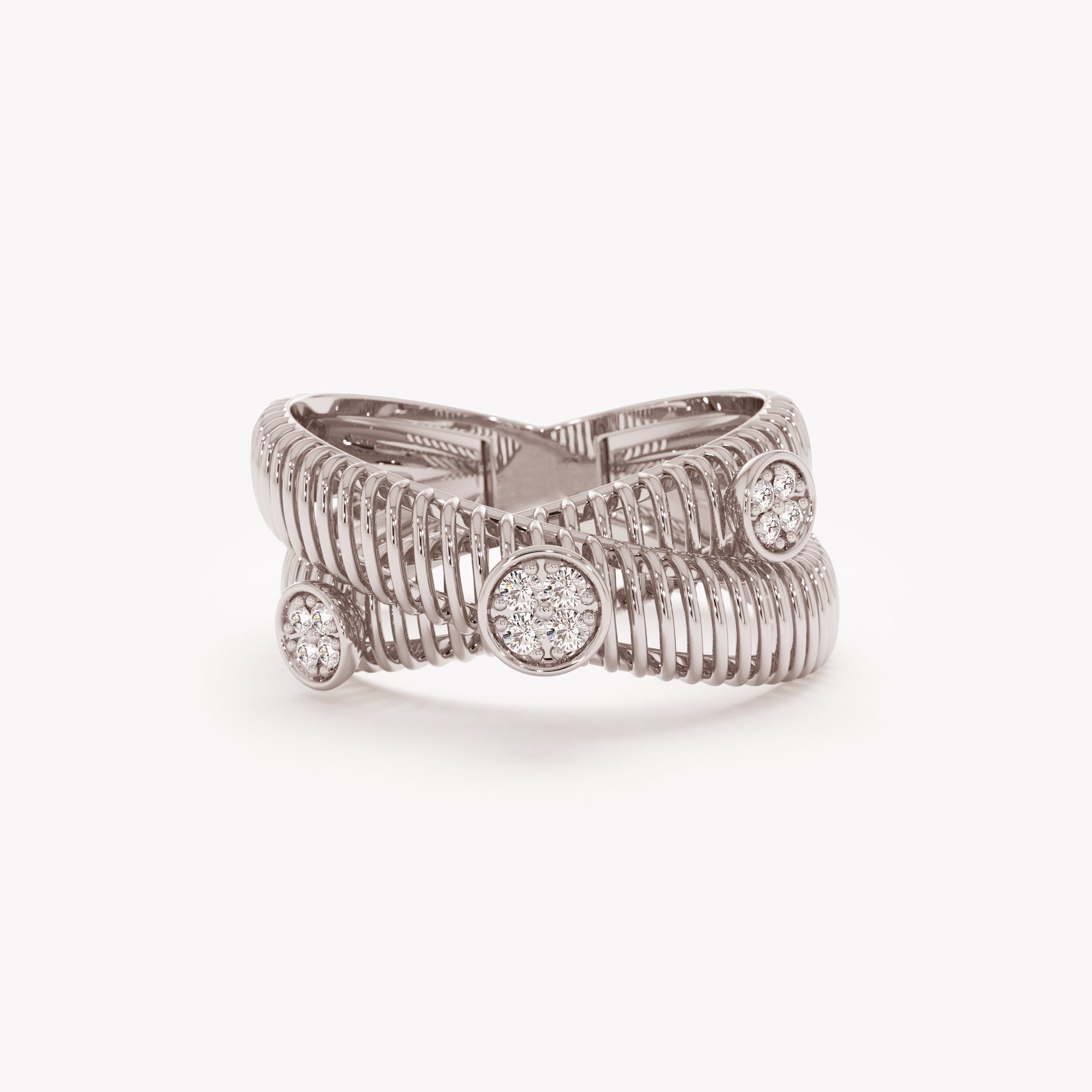 Bold Criss Cross Diamond Ring