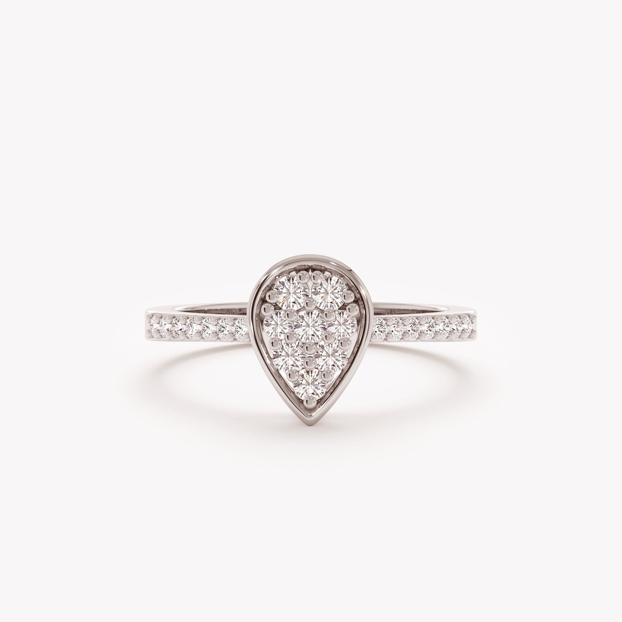 Graceful Diamond Teardrop Ring