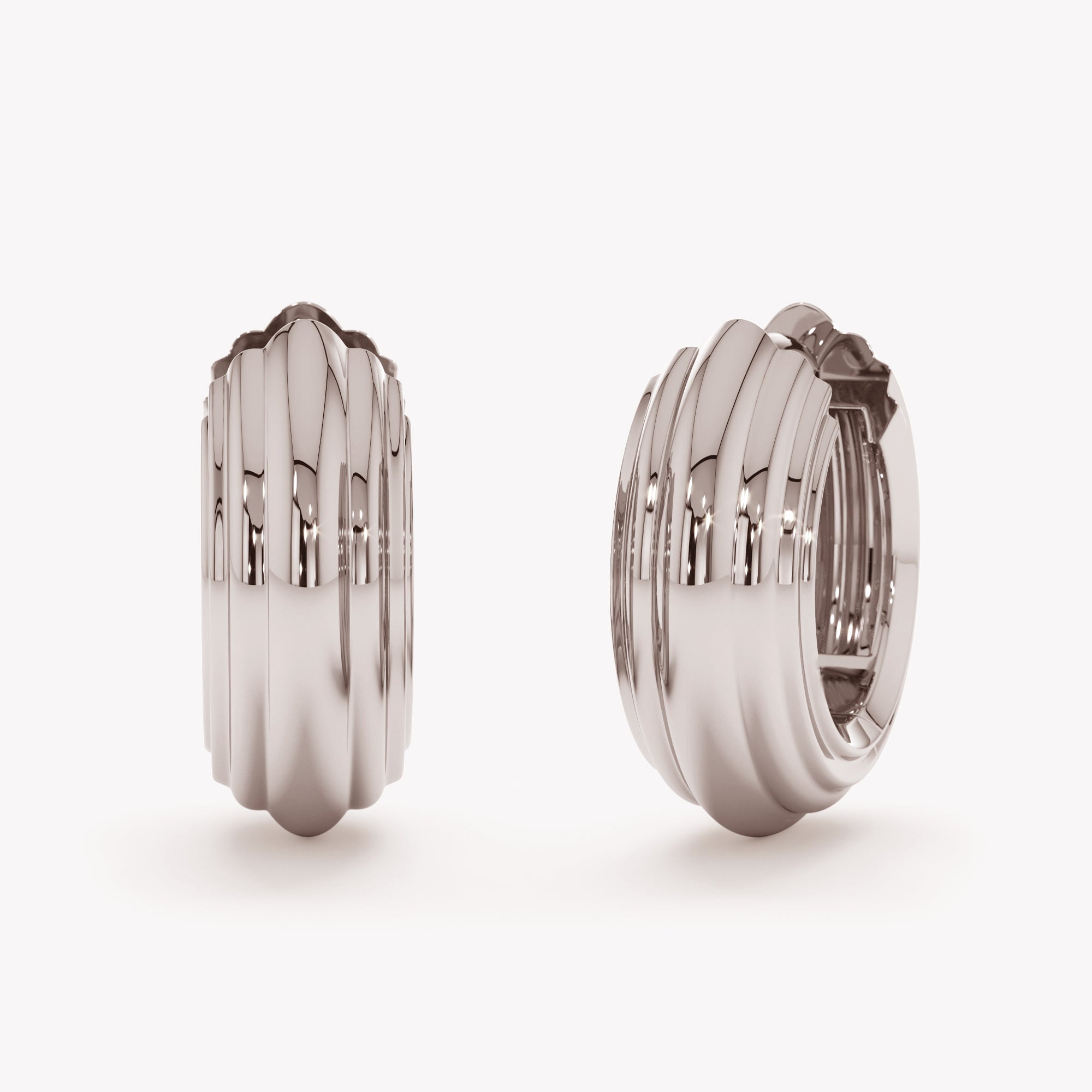 Striated Huggie Hoops