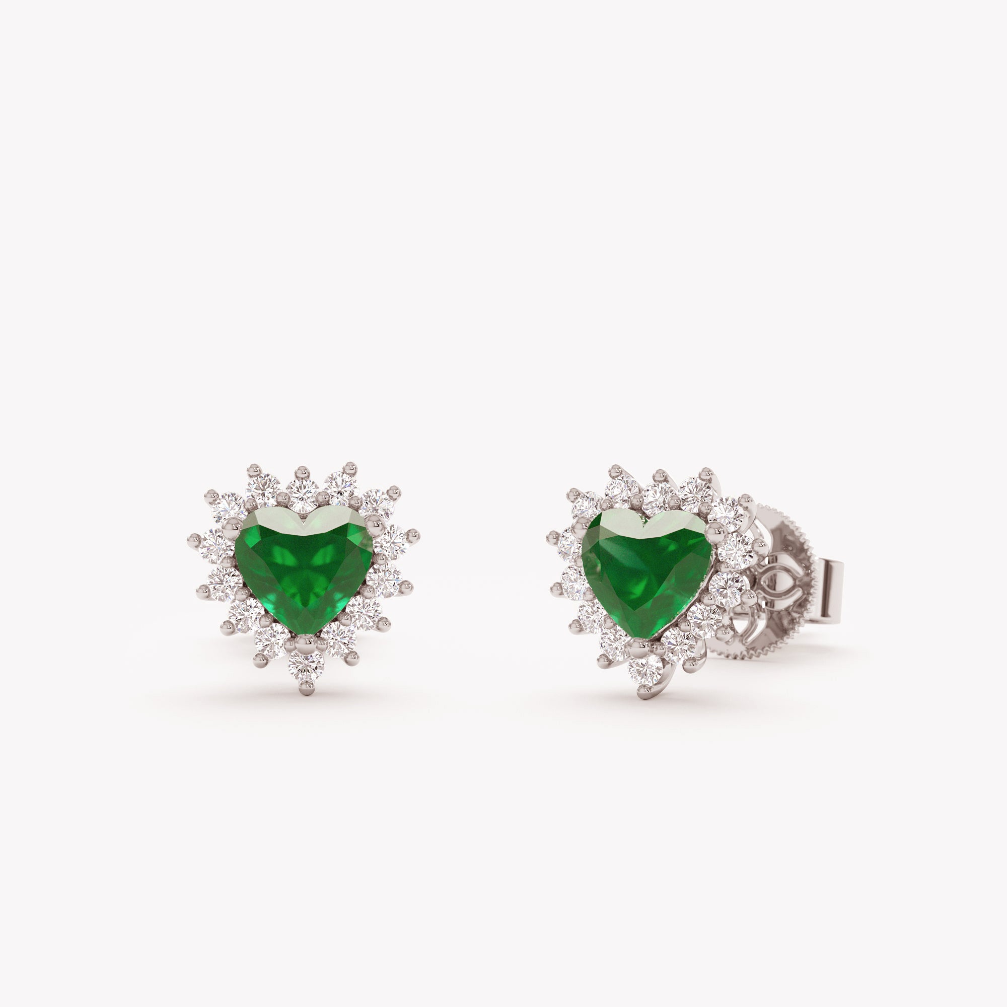 Heart of Emerald Stud Earrings
