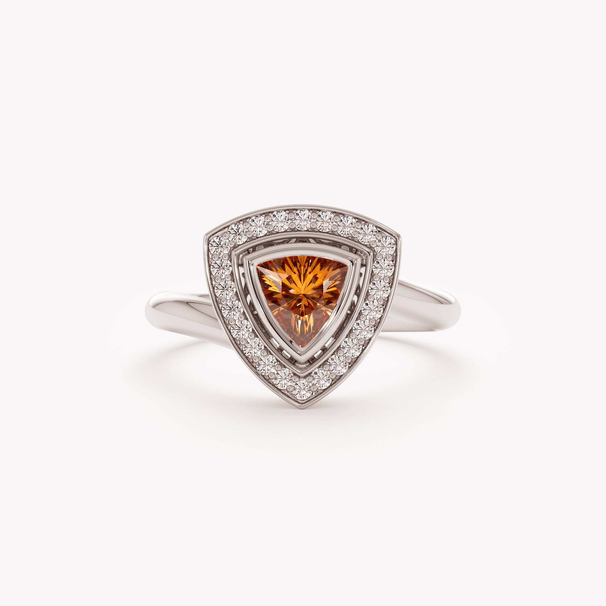 Sunlit Trilliant Citrine Ring