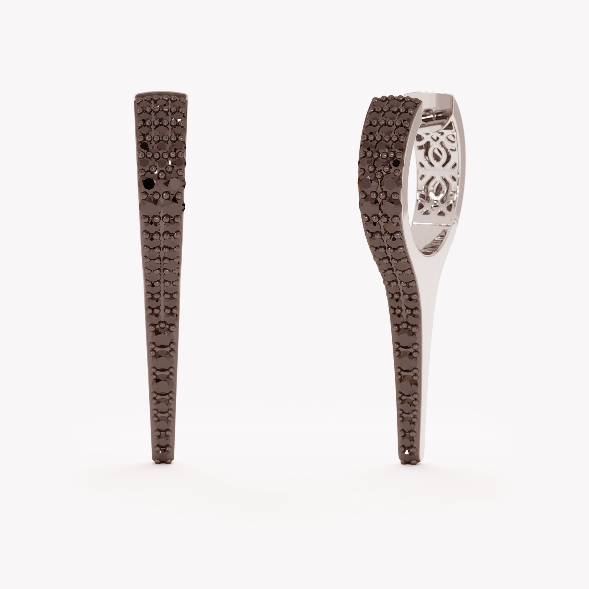 Noir Wave Huggie Earrings