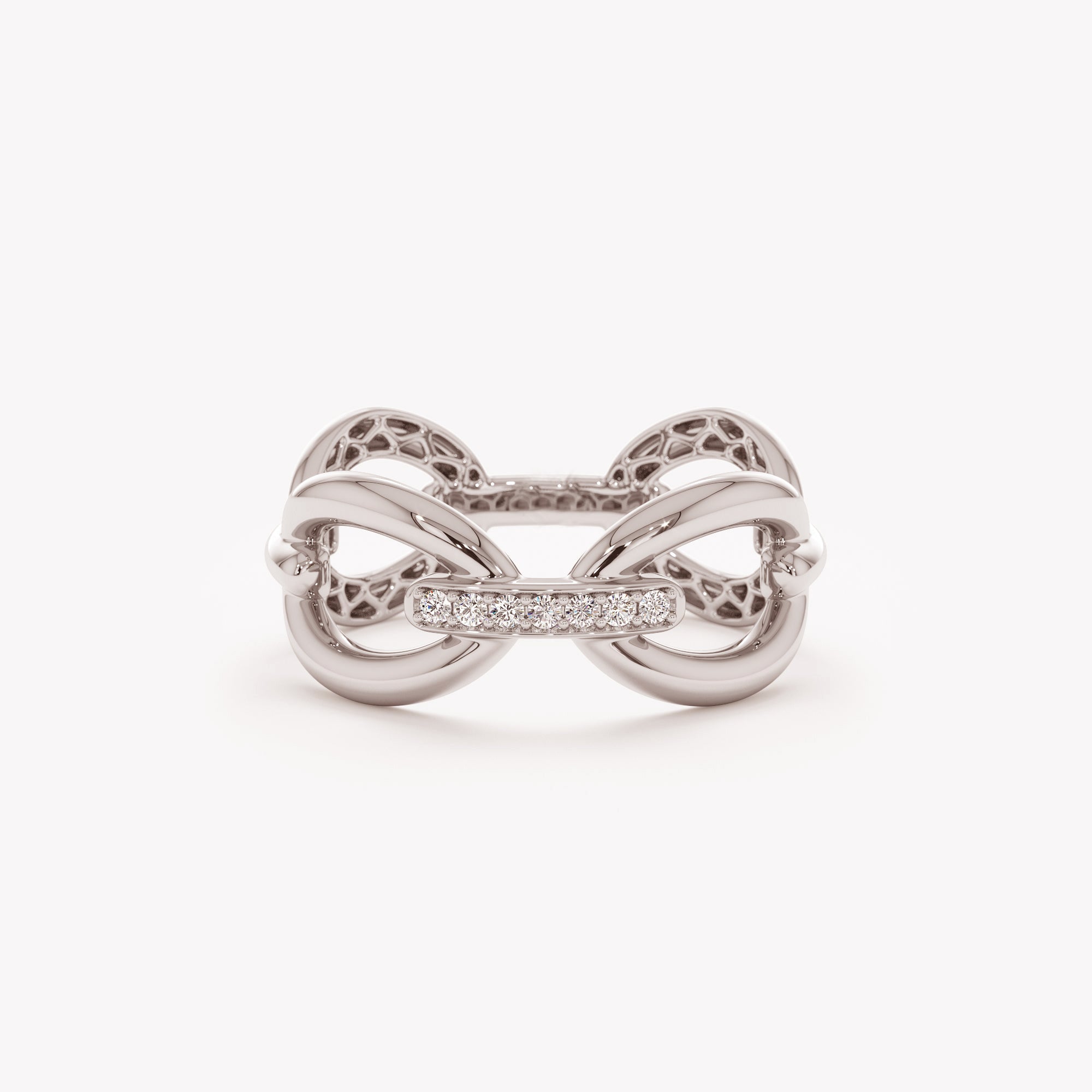Connected Spark Diamond Bar Ring