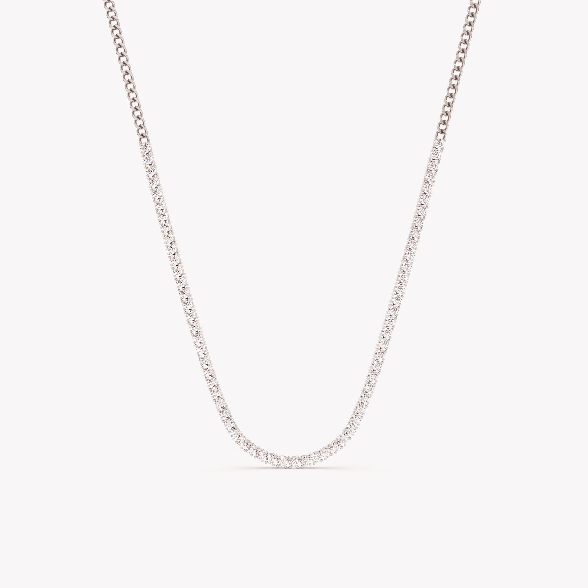 Eternity Tennis Cuban Necklace