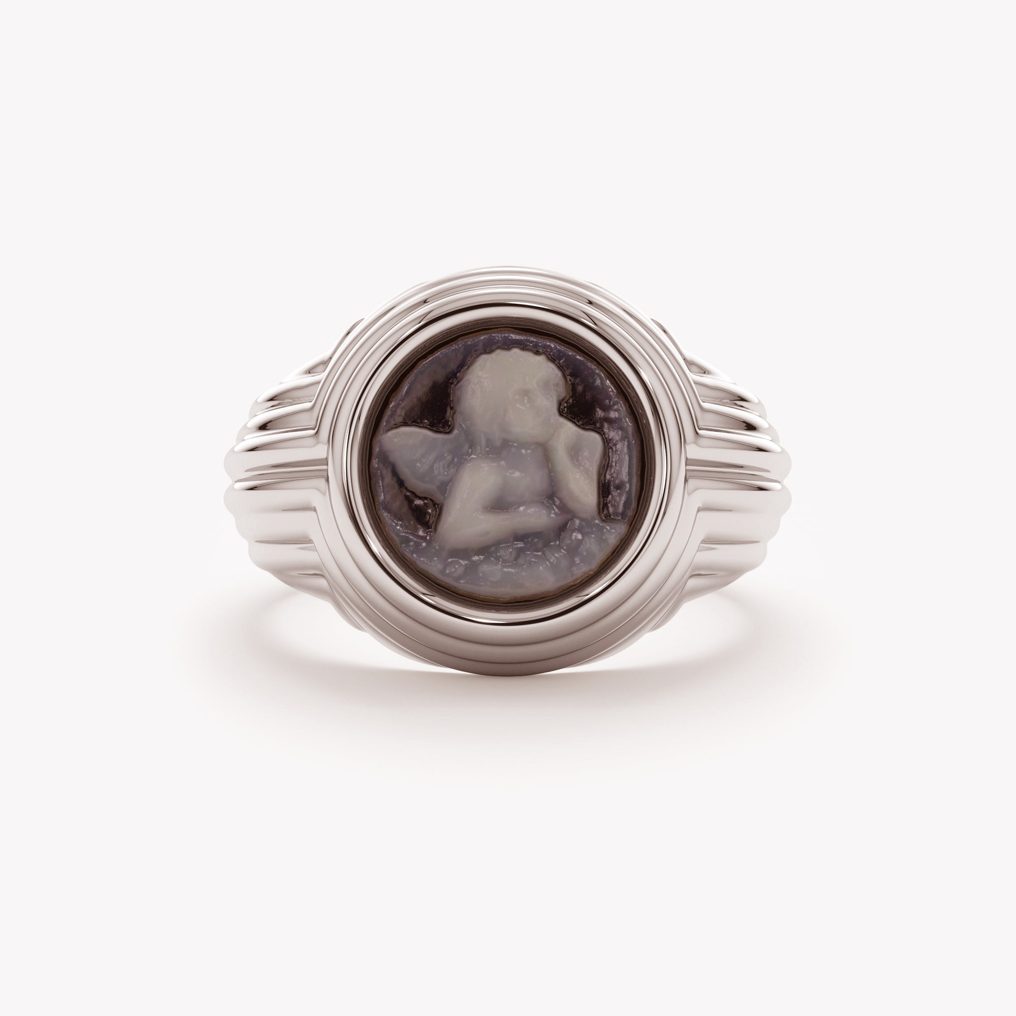 Oceanic Agate Signet Ring