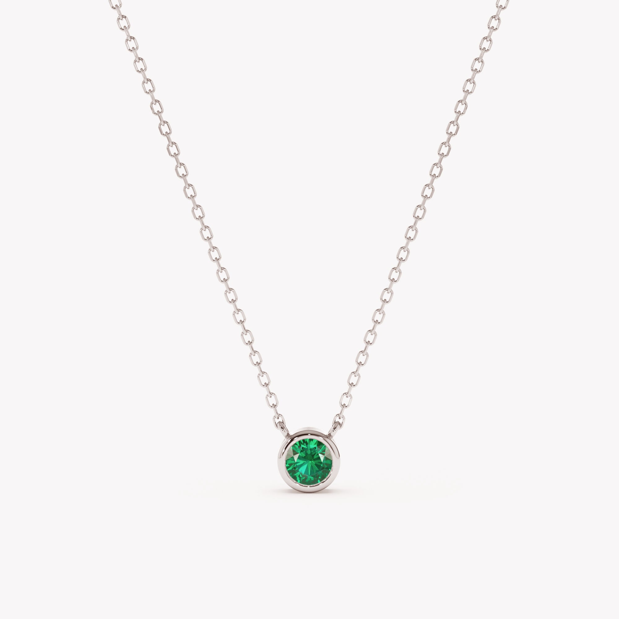 Emerald Solitaire Necklace