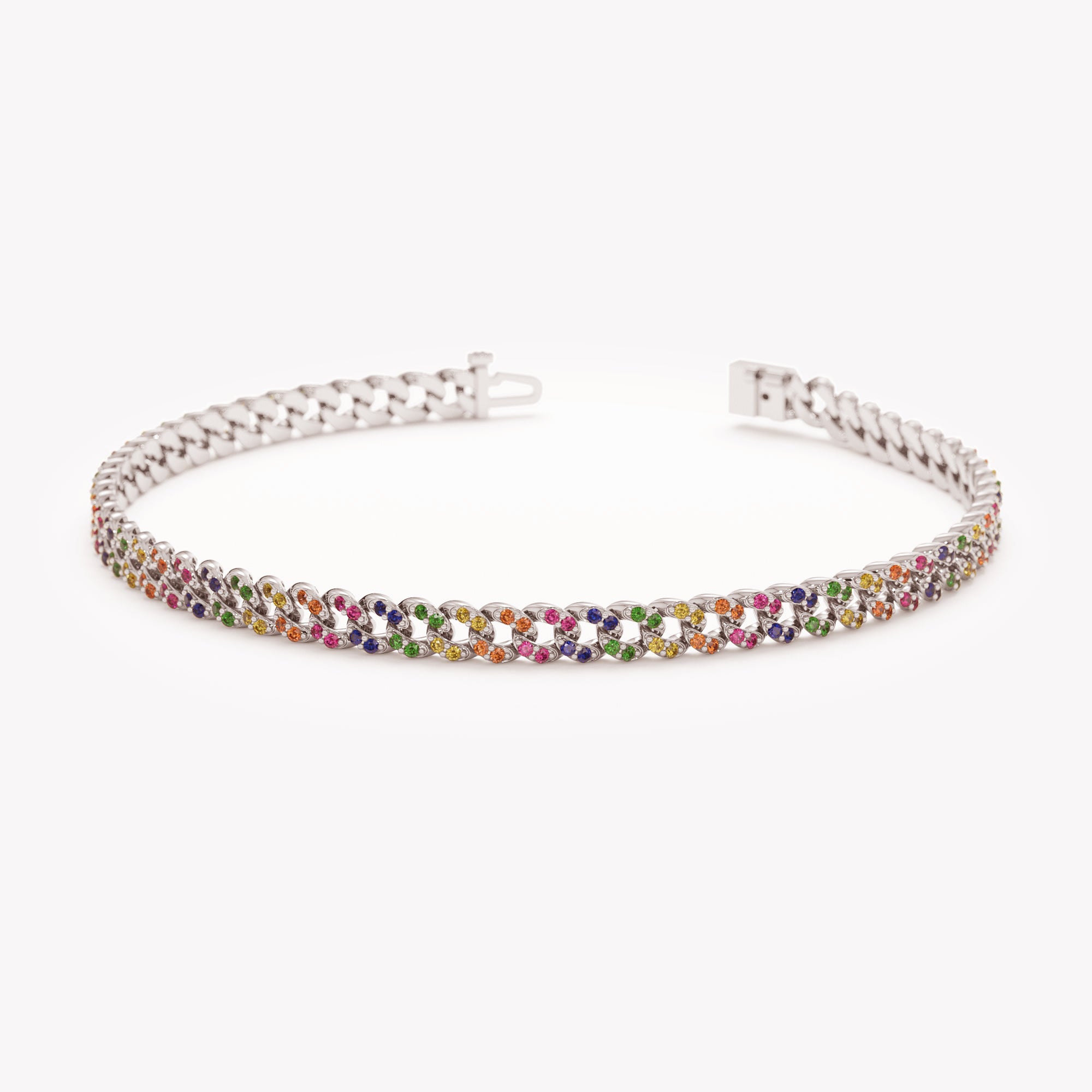 Multicolor Cuban Link Bracelet