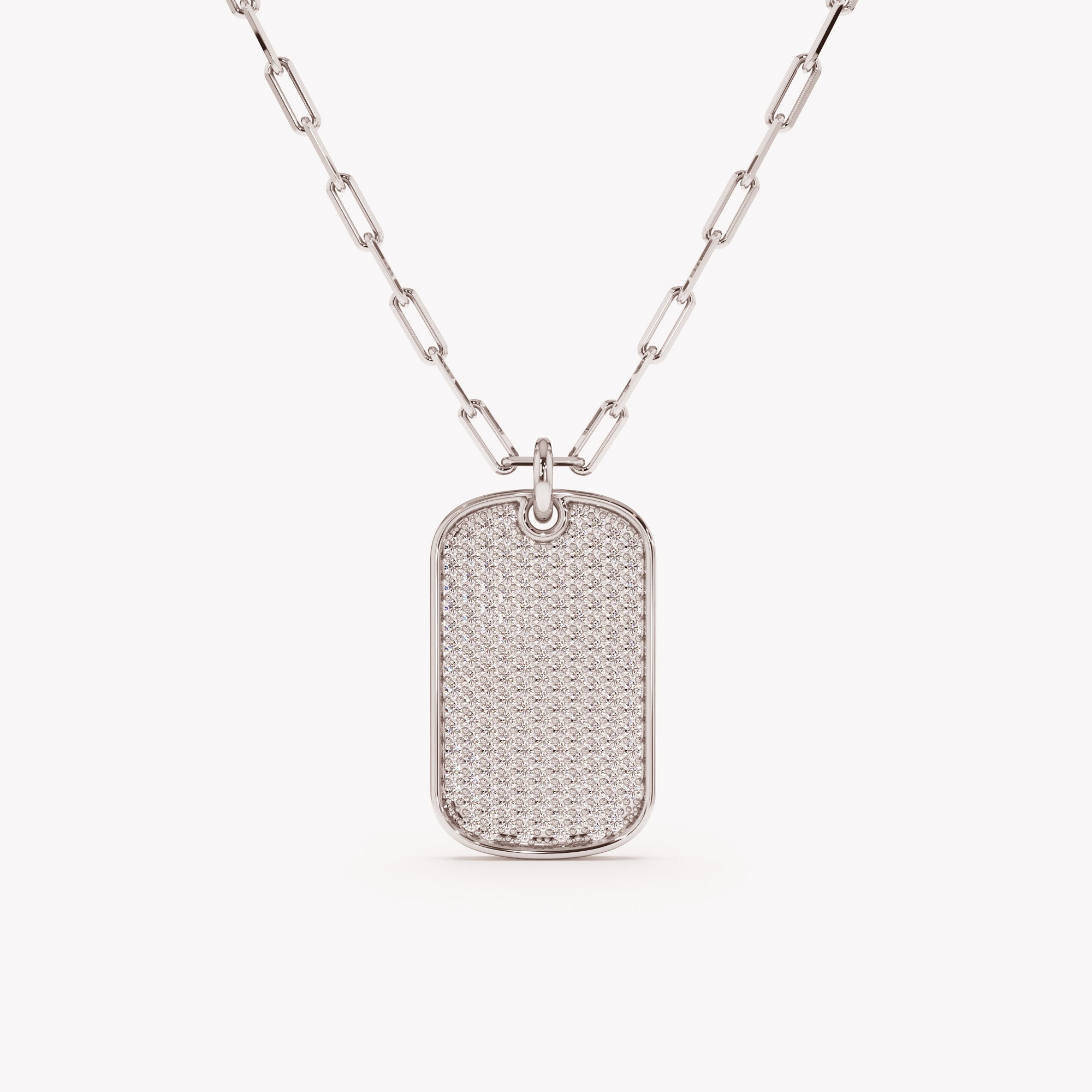 Tag Pendant with Paperclip Chain