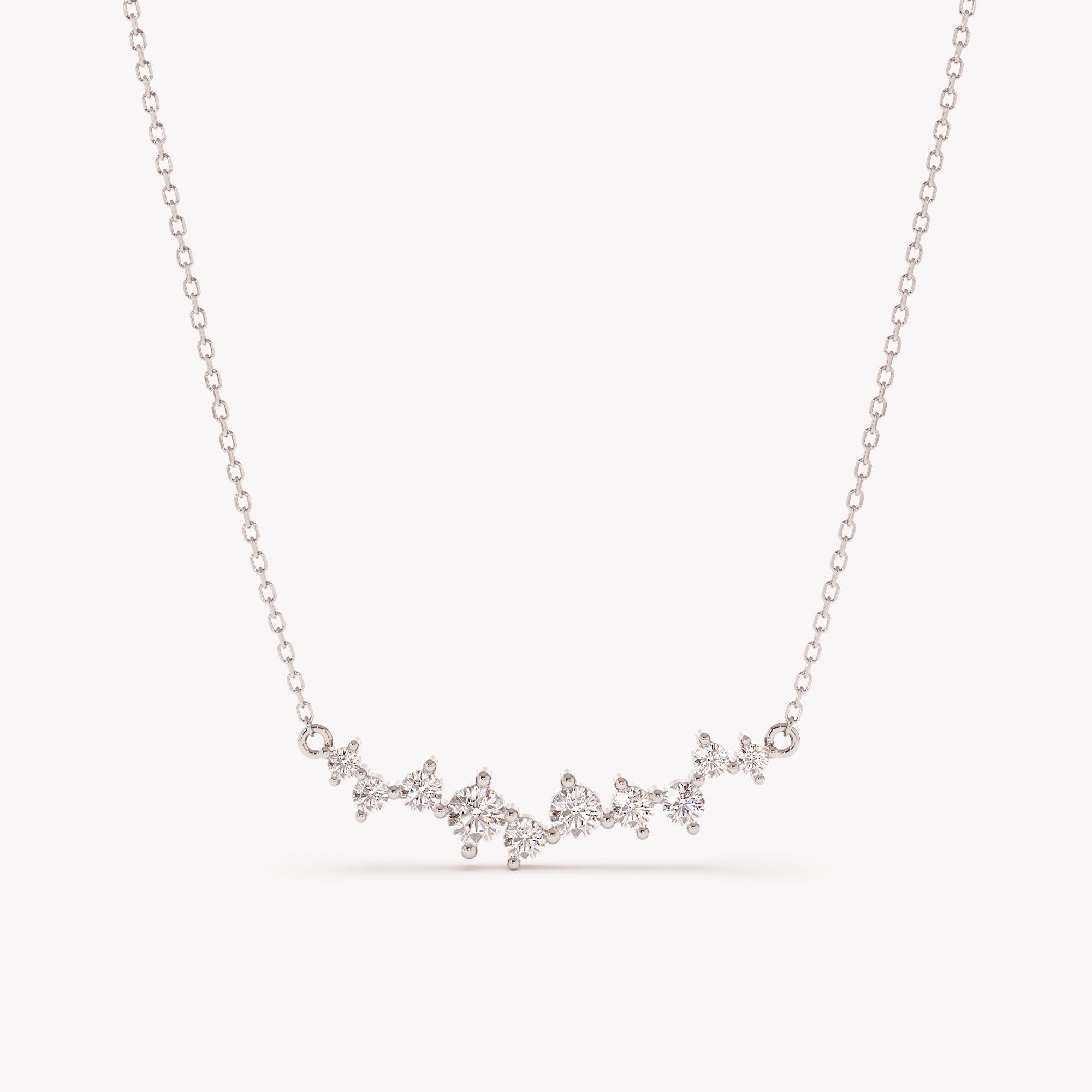 Diamond Sparkling Halo Cluster Necklace