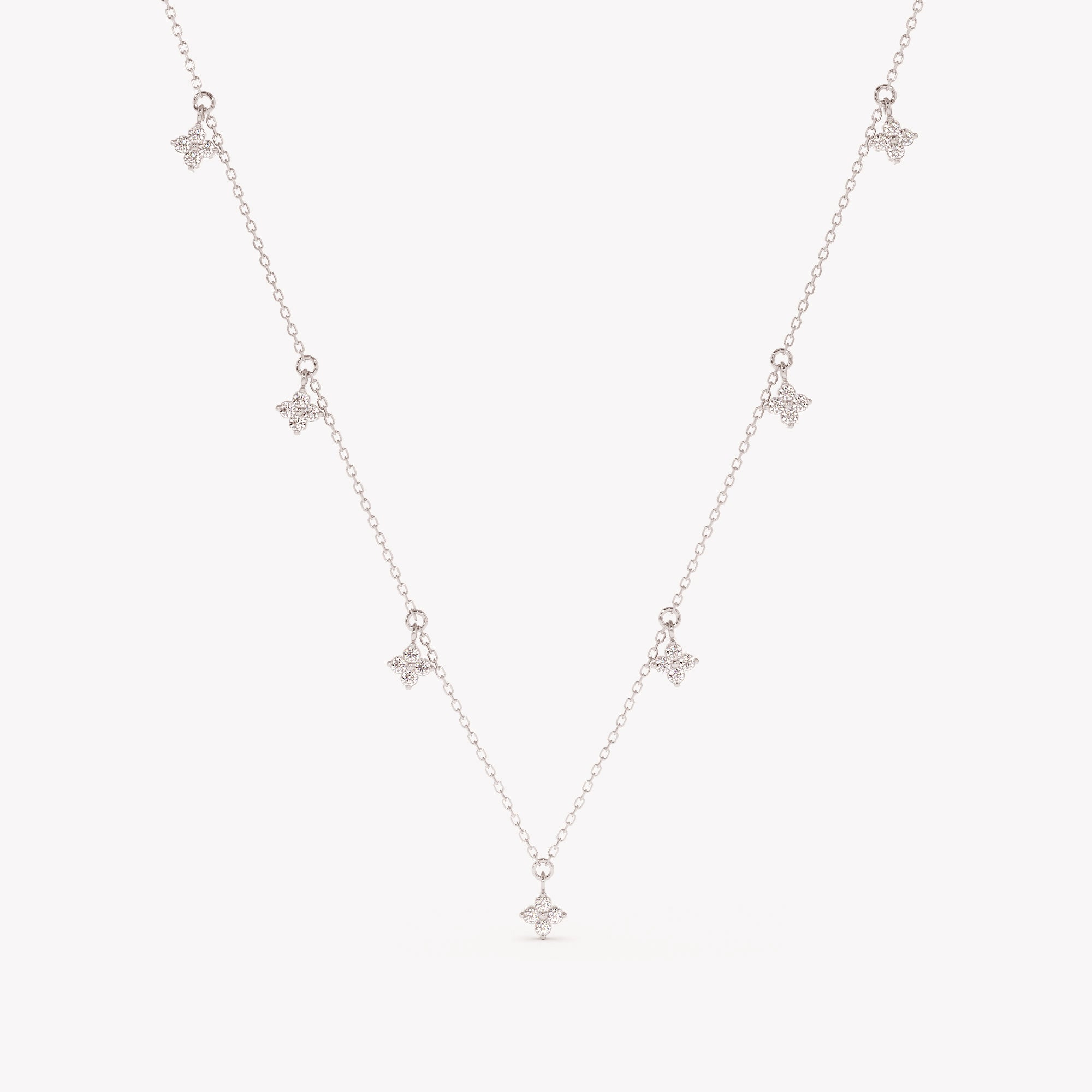 Diamond Lucky Clover Drop Necklace