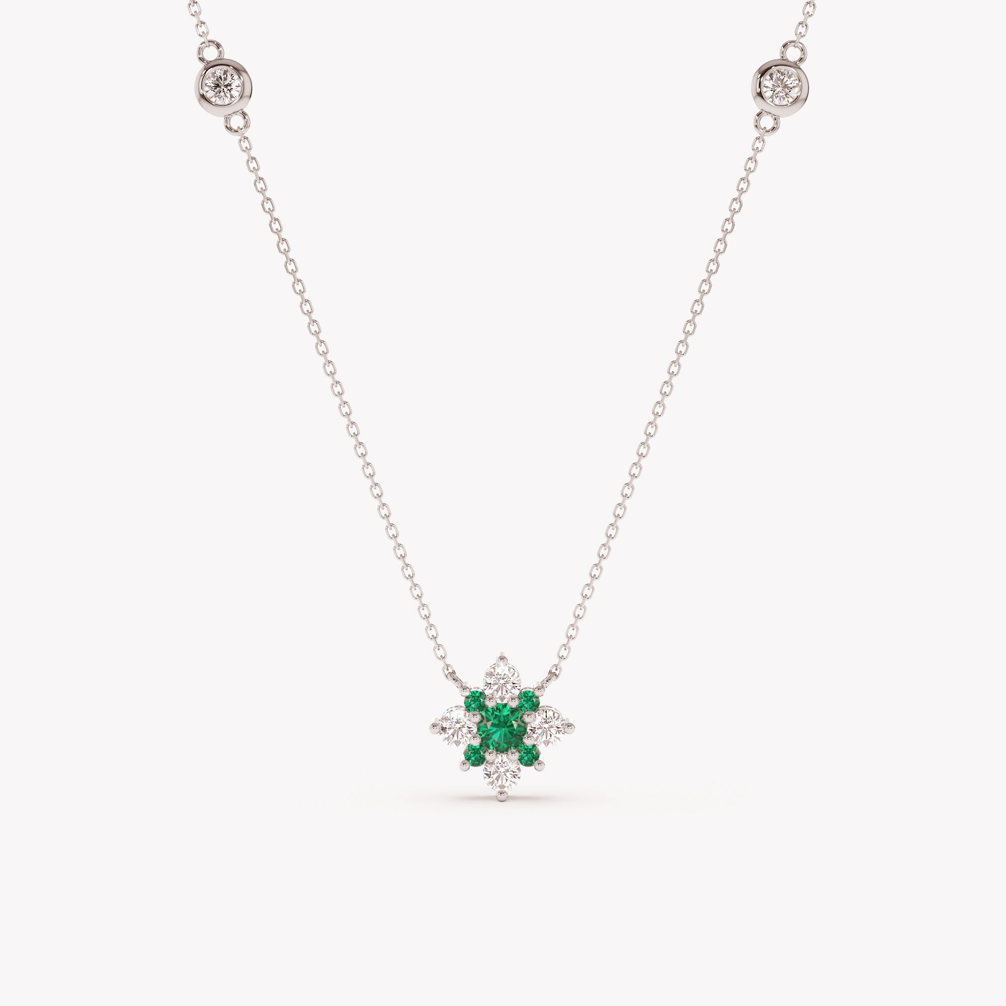 Lucky Emerald Diamond Necklace
