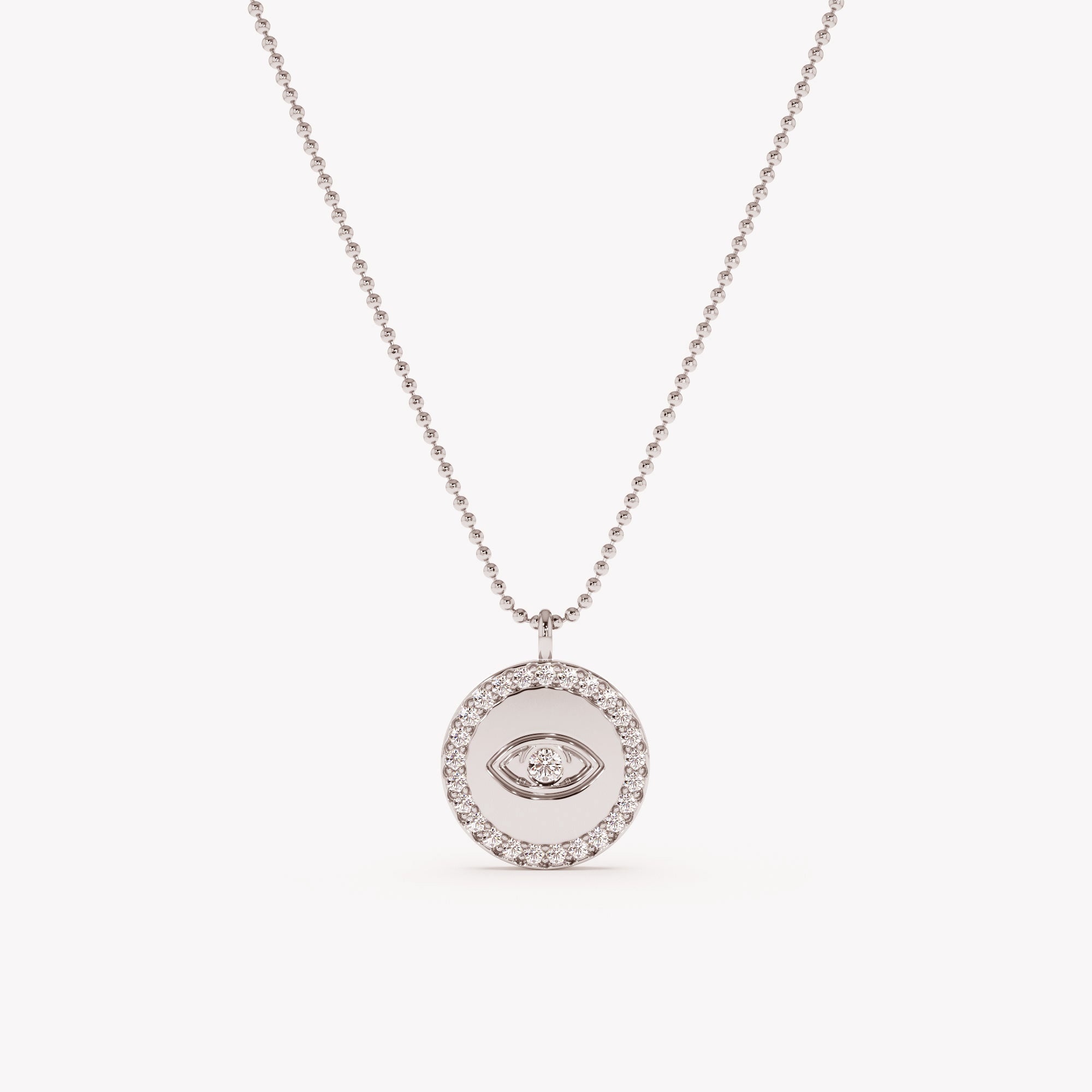Diamond Sparkling Eye Pendant with Ball Chain