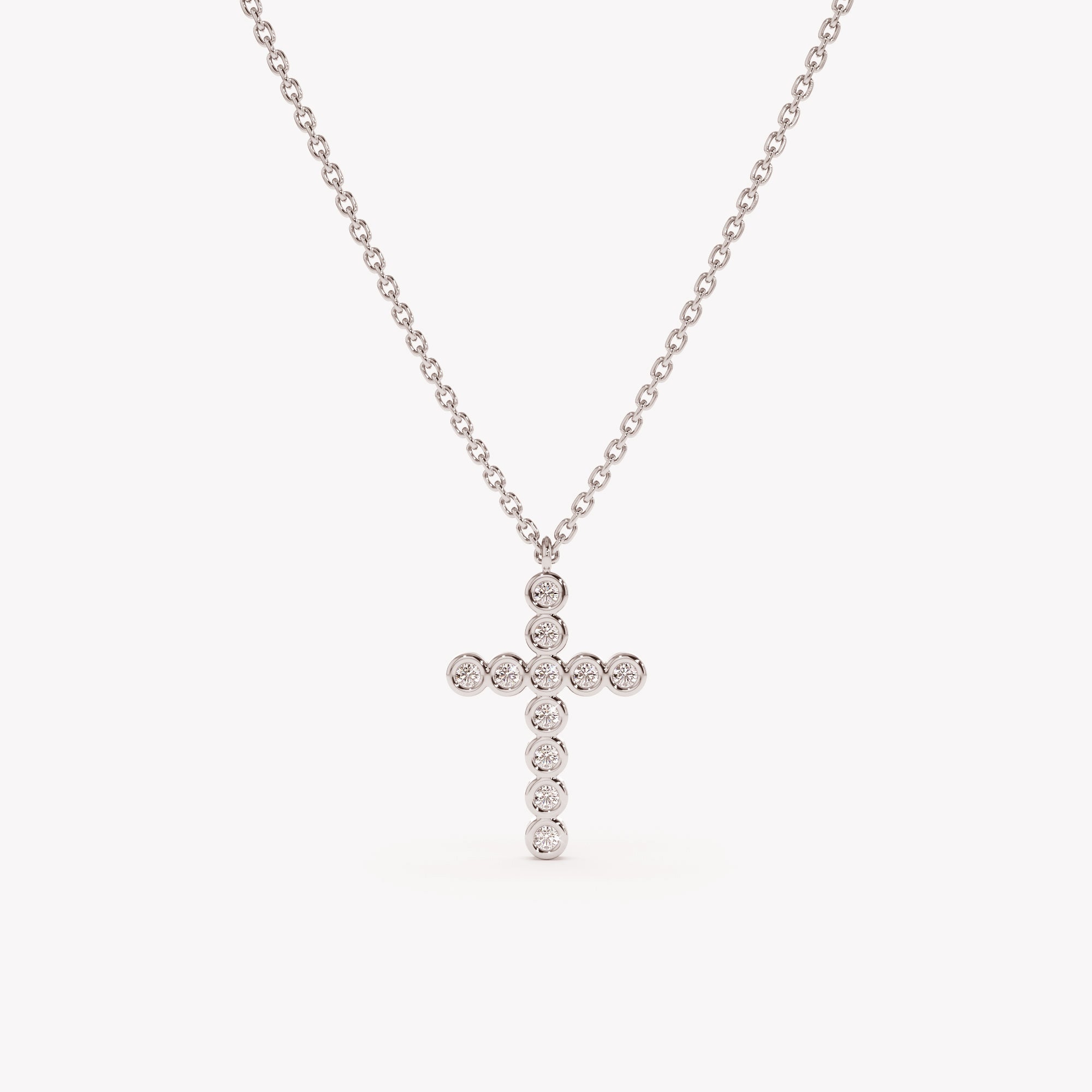 Bezel Shine Cross Necklace