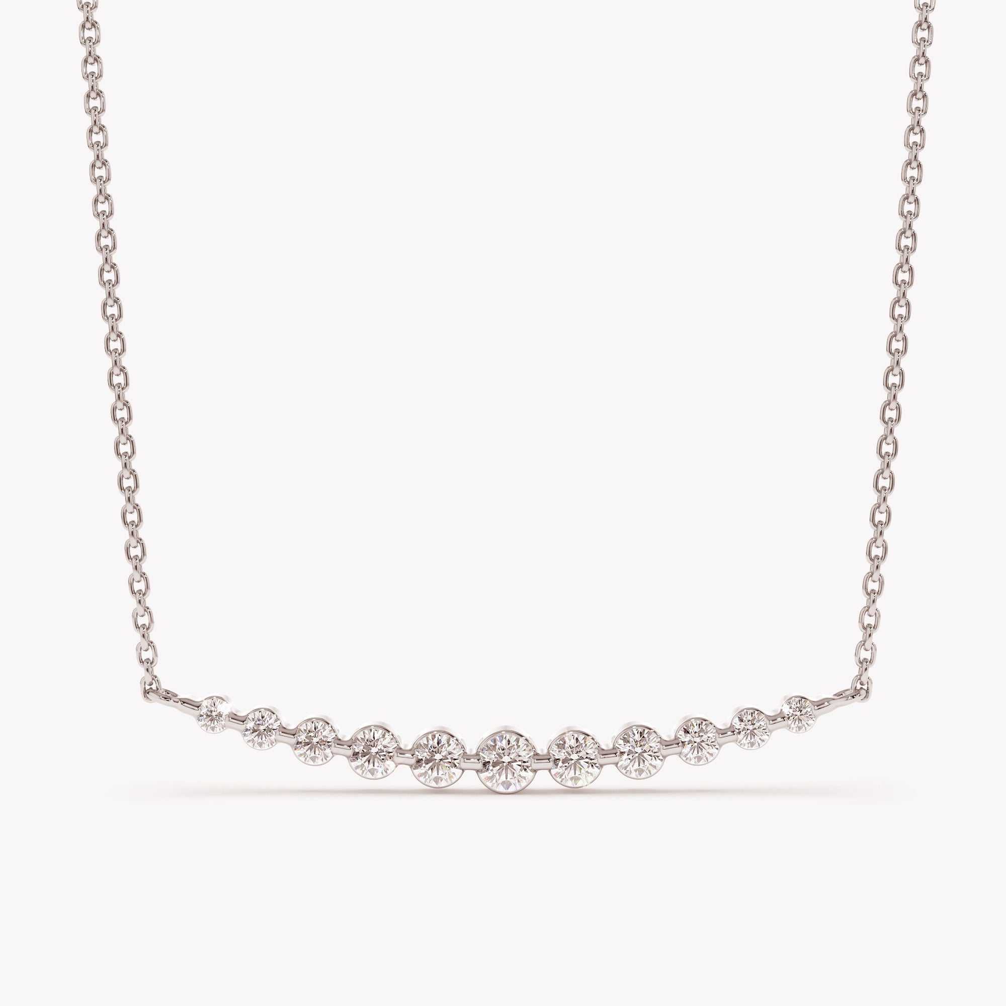 Curved Horizon Diamond Necklace