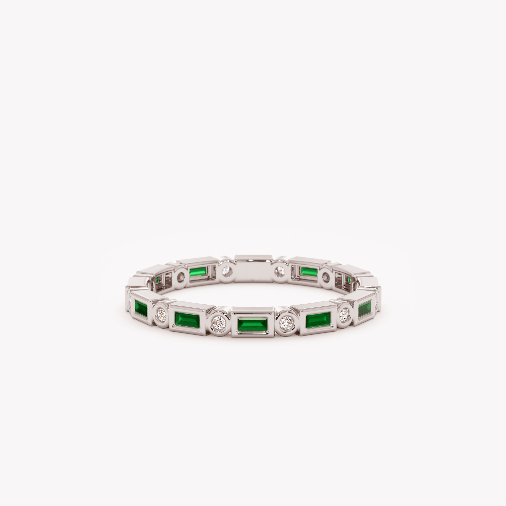 Baguette Emerald Circle Ring