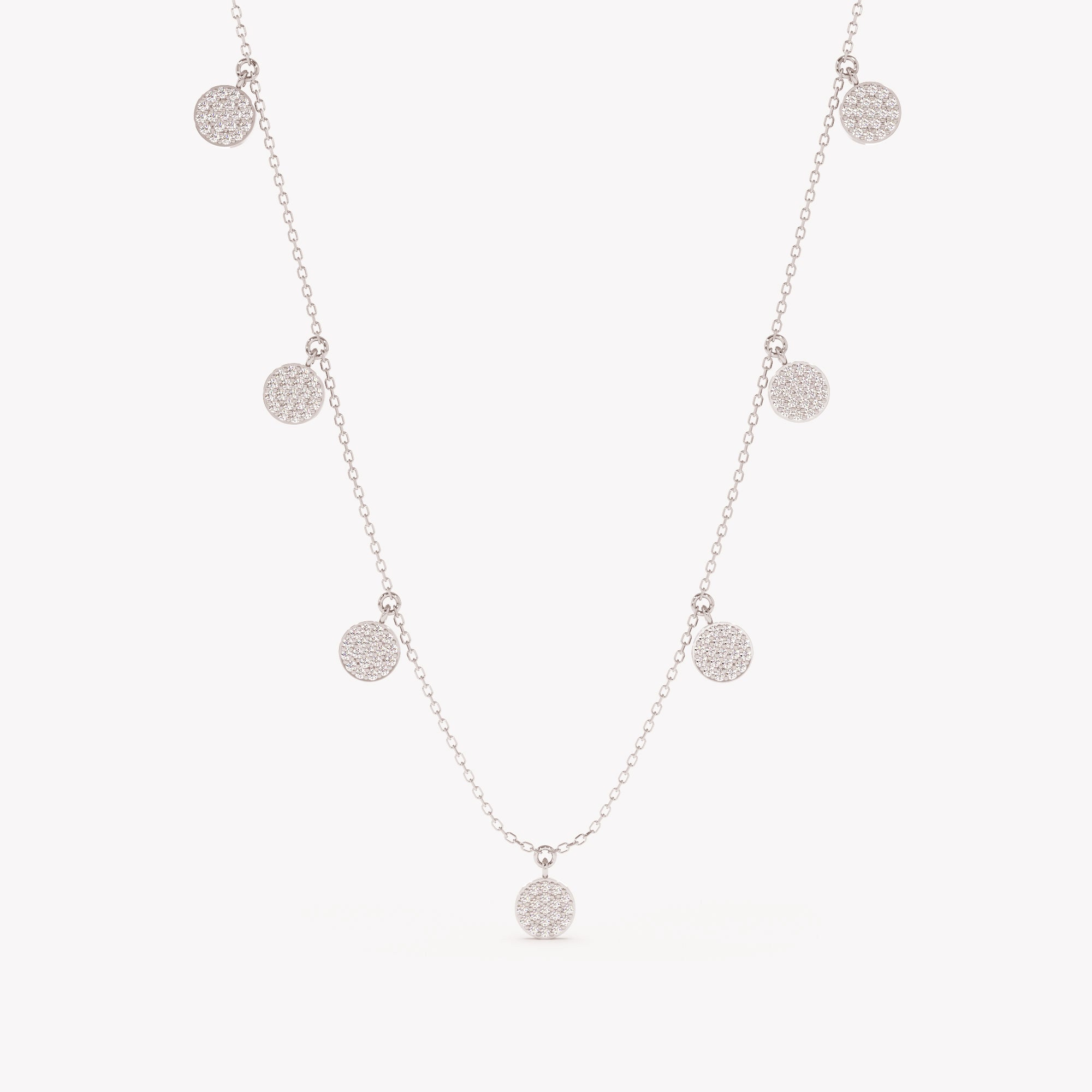 Diamond Halo Drop Pendant Necklace